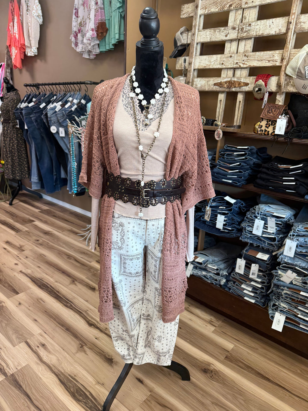 Latte Lace Rib Top