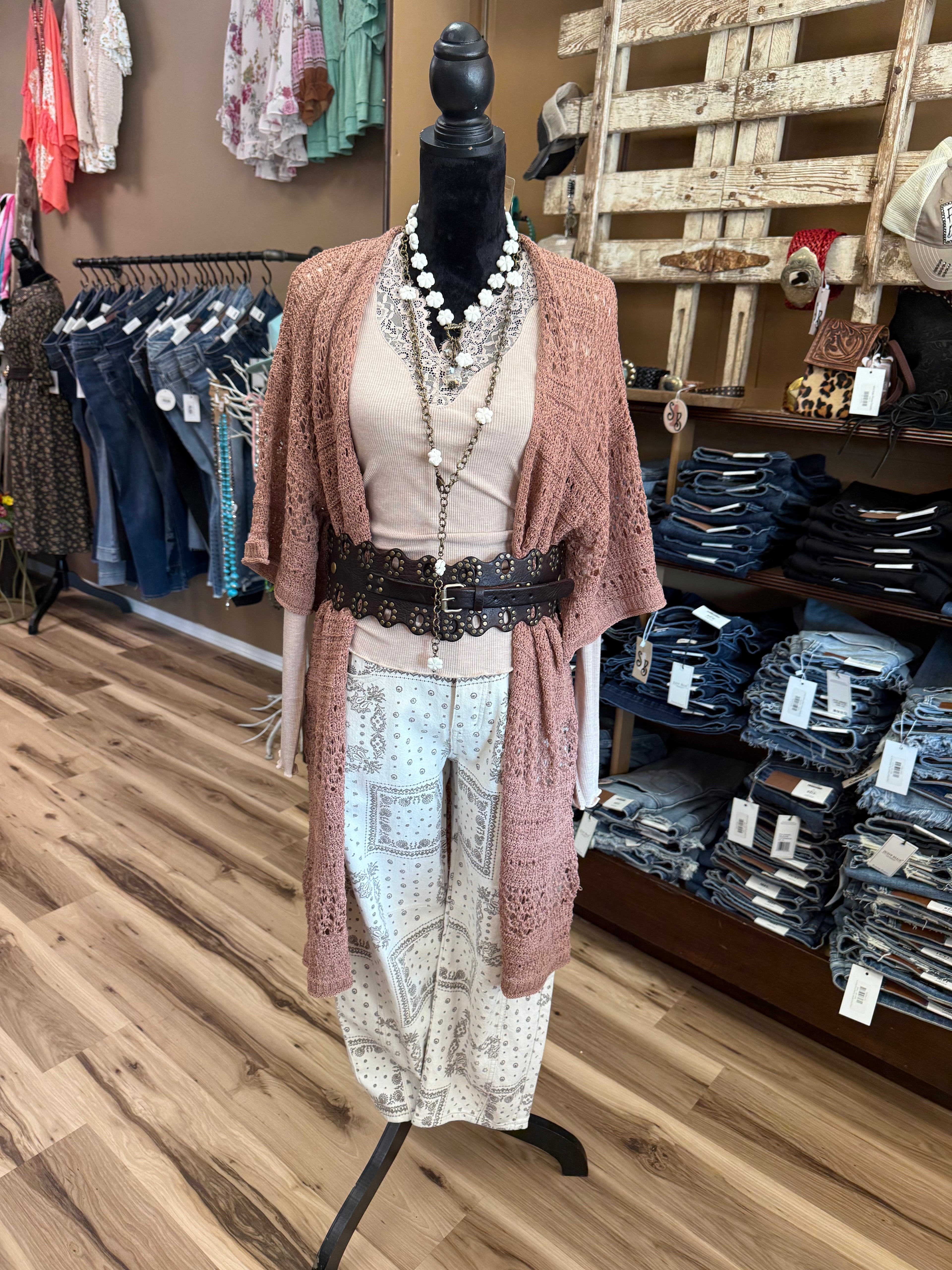 Latte Lace Rib Top