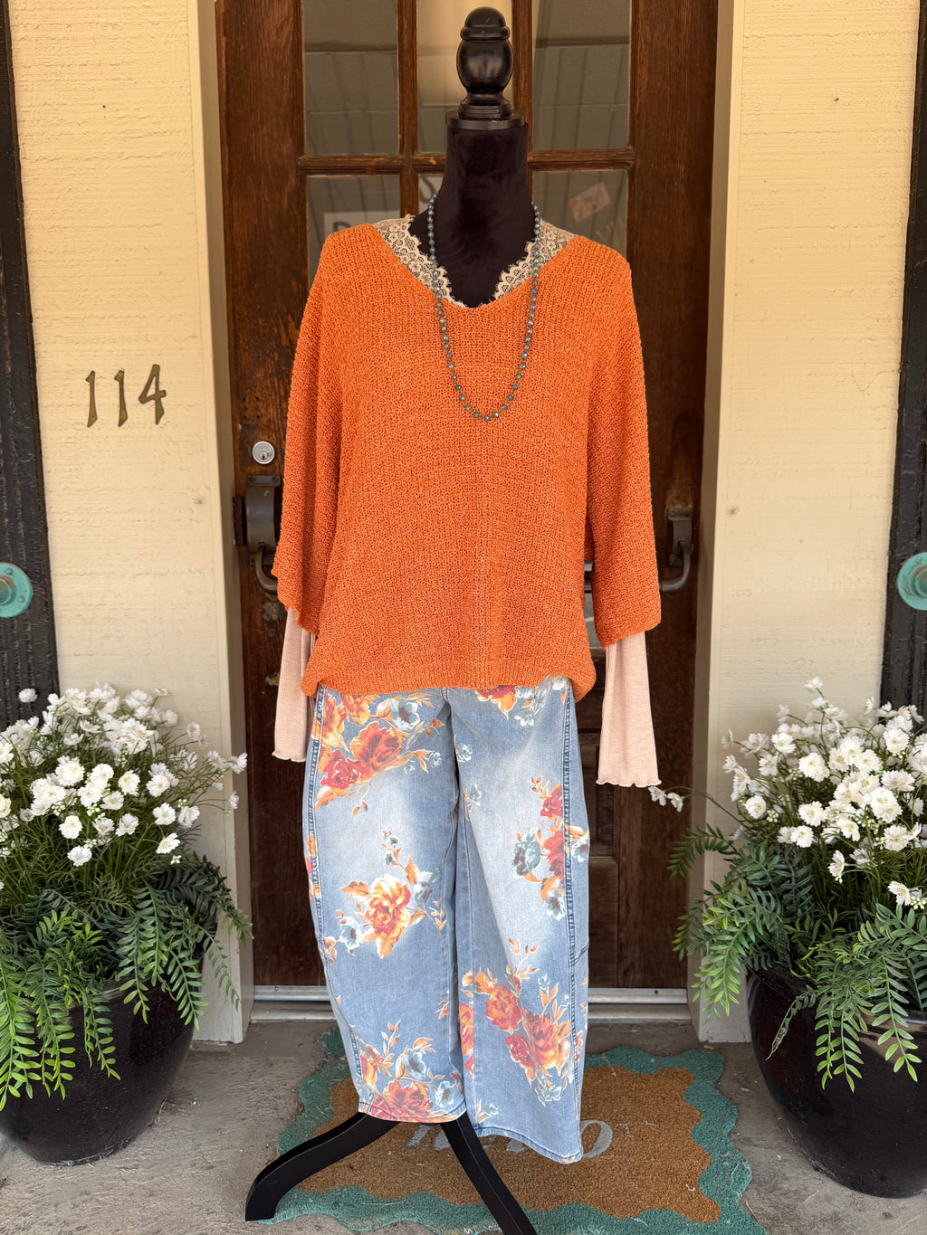 Latte Lace Rib Top