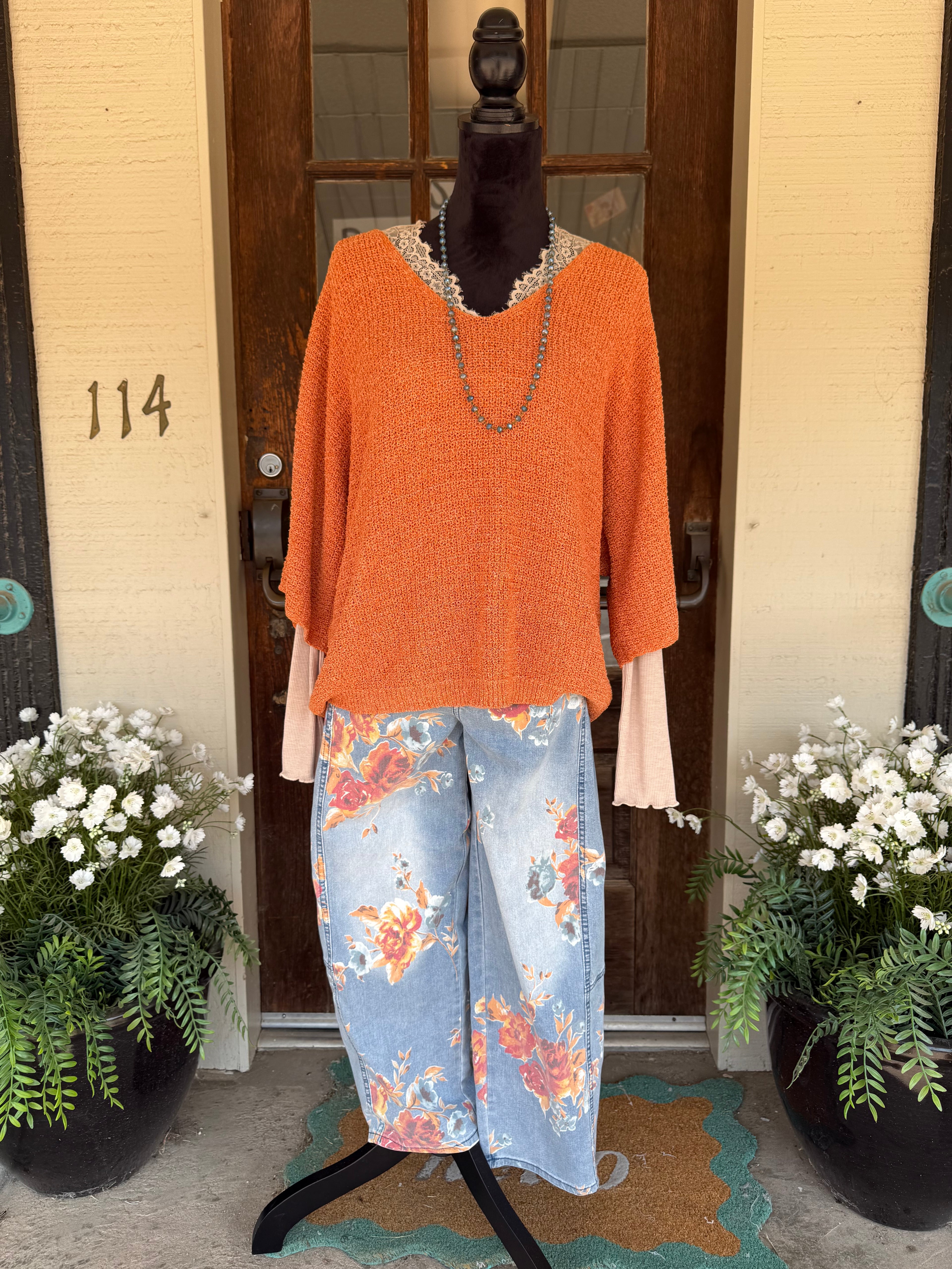 Latte Lace Rib Top