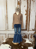 Girls Mocha Cozy Knit Cardigan