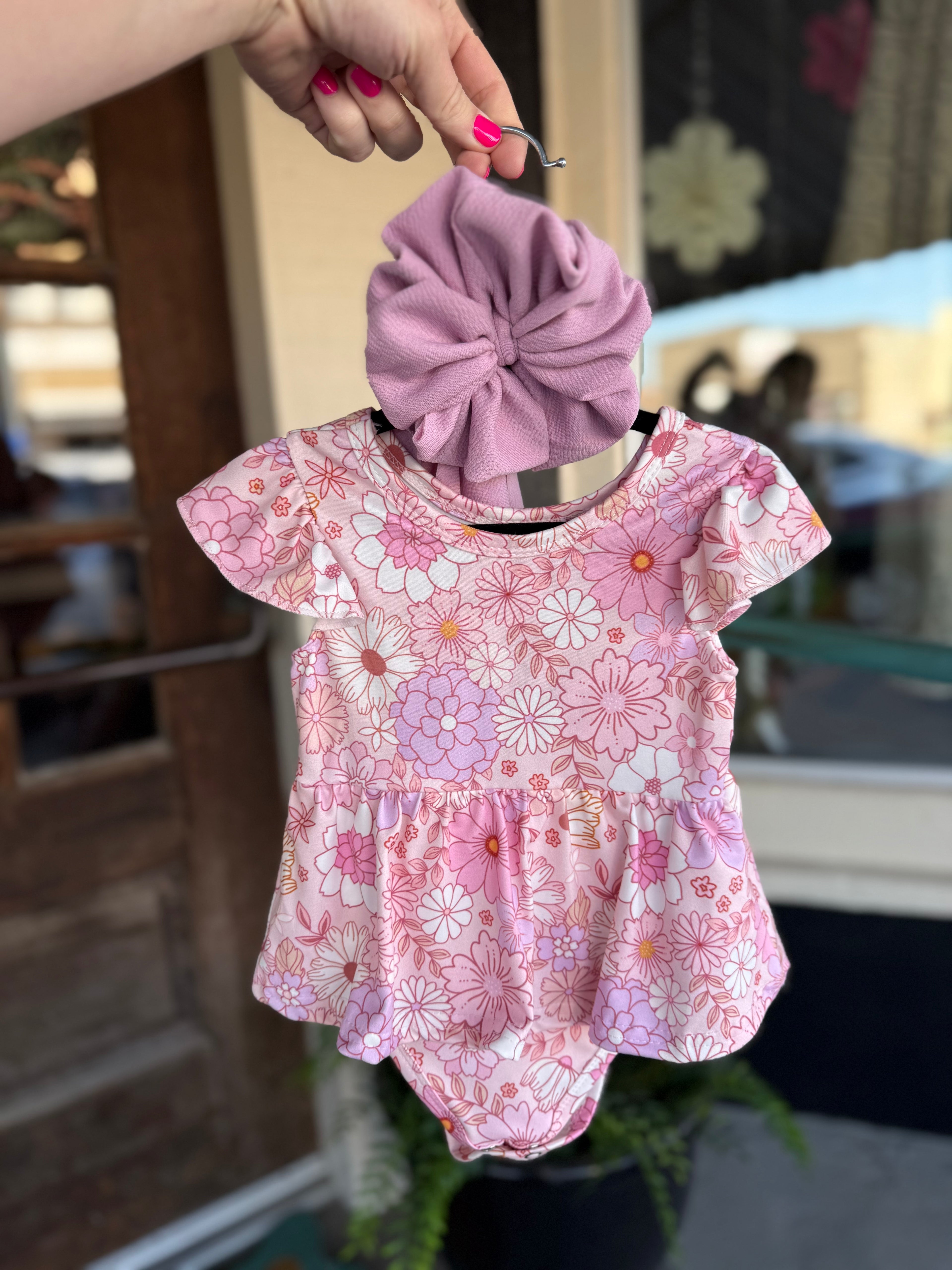 Pink Blossom Garden Baby Bodysuit