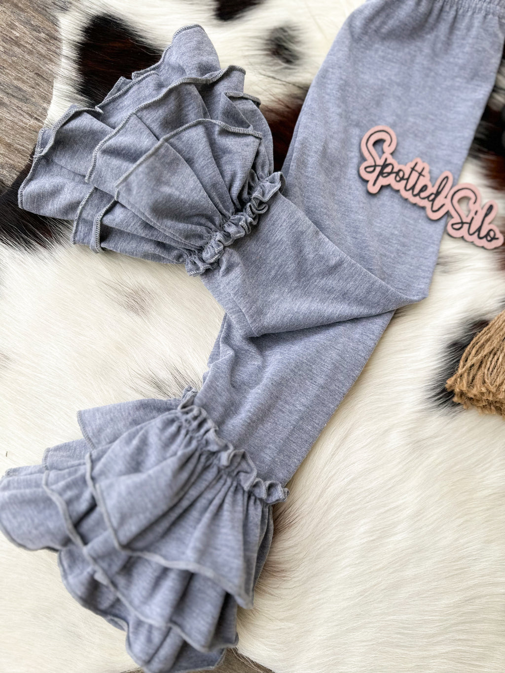 Grey Ruffle Pant