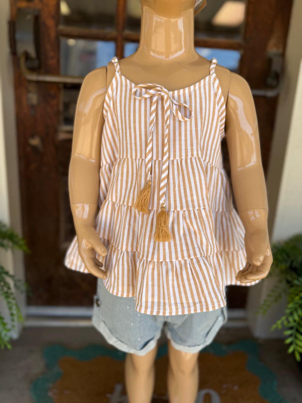 Girls Golden Meadow Tassel Tank