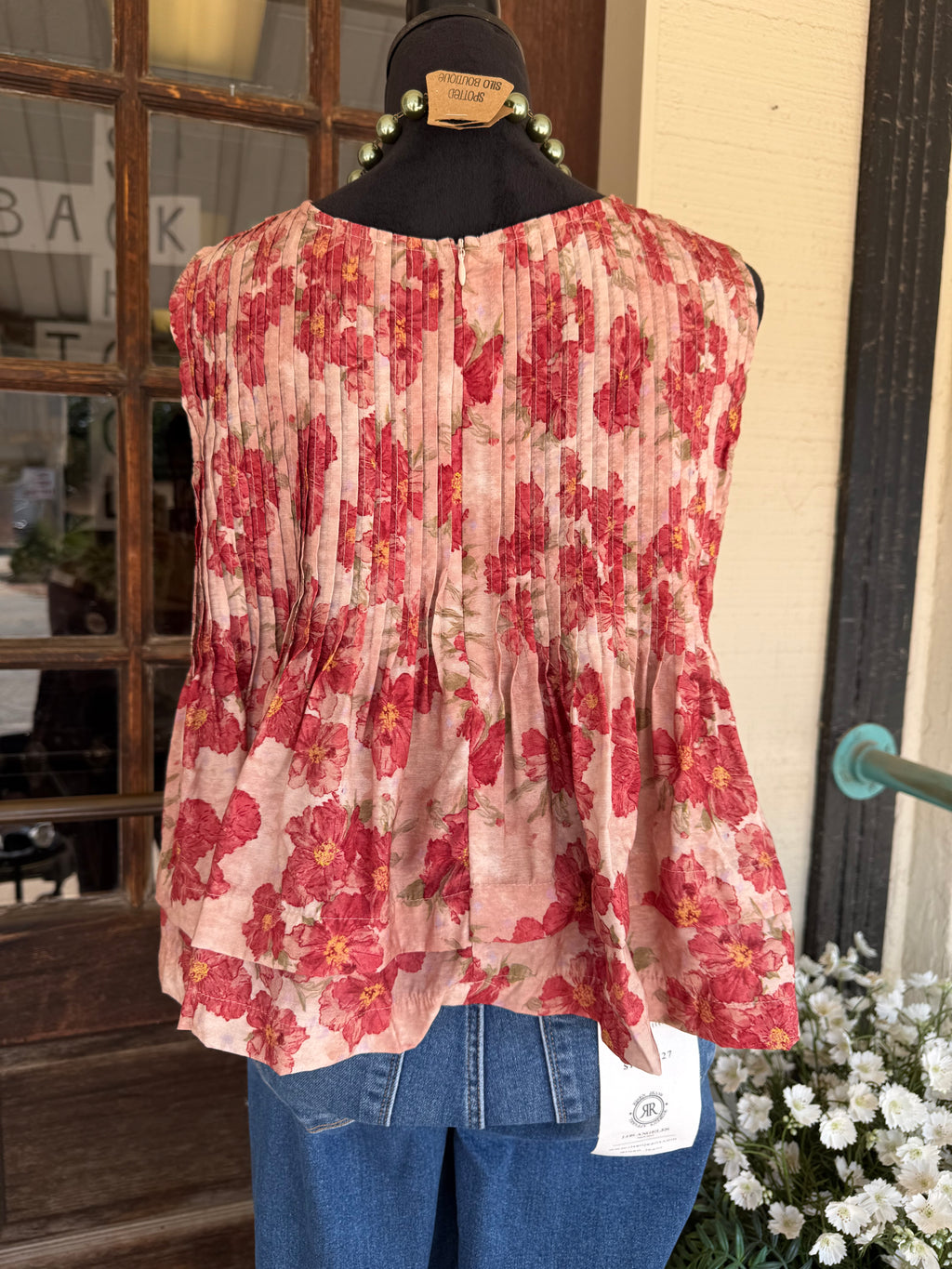 Blush Garden Pintuck Top
