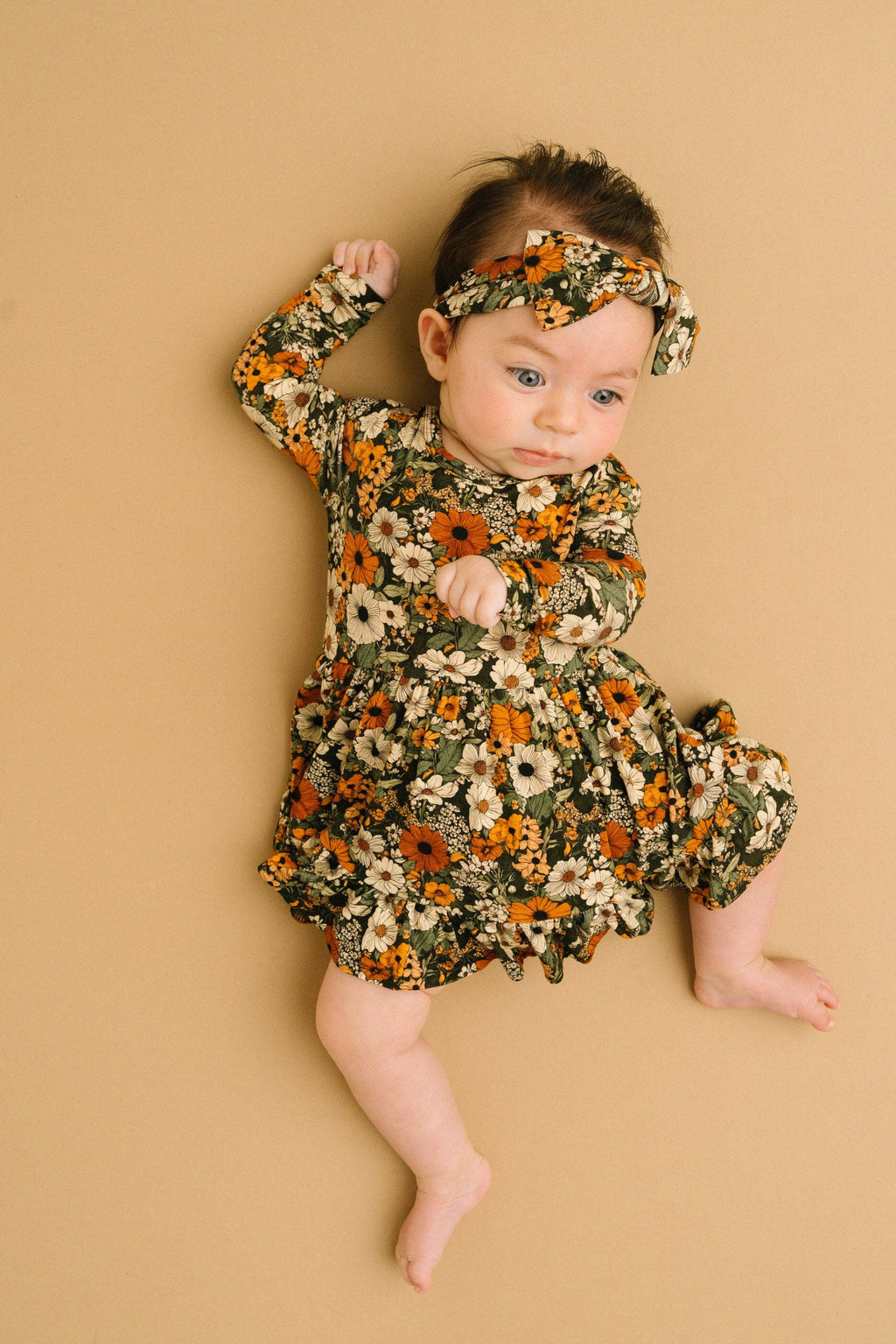 Rustic Blooms Long Sleeve Bodysuit Bamboo Dress