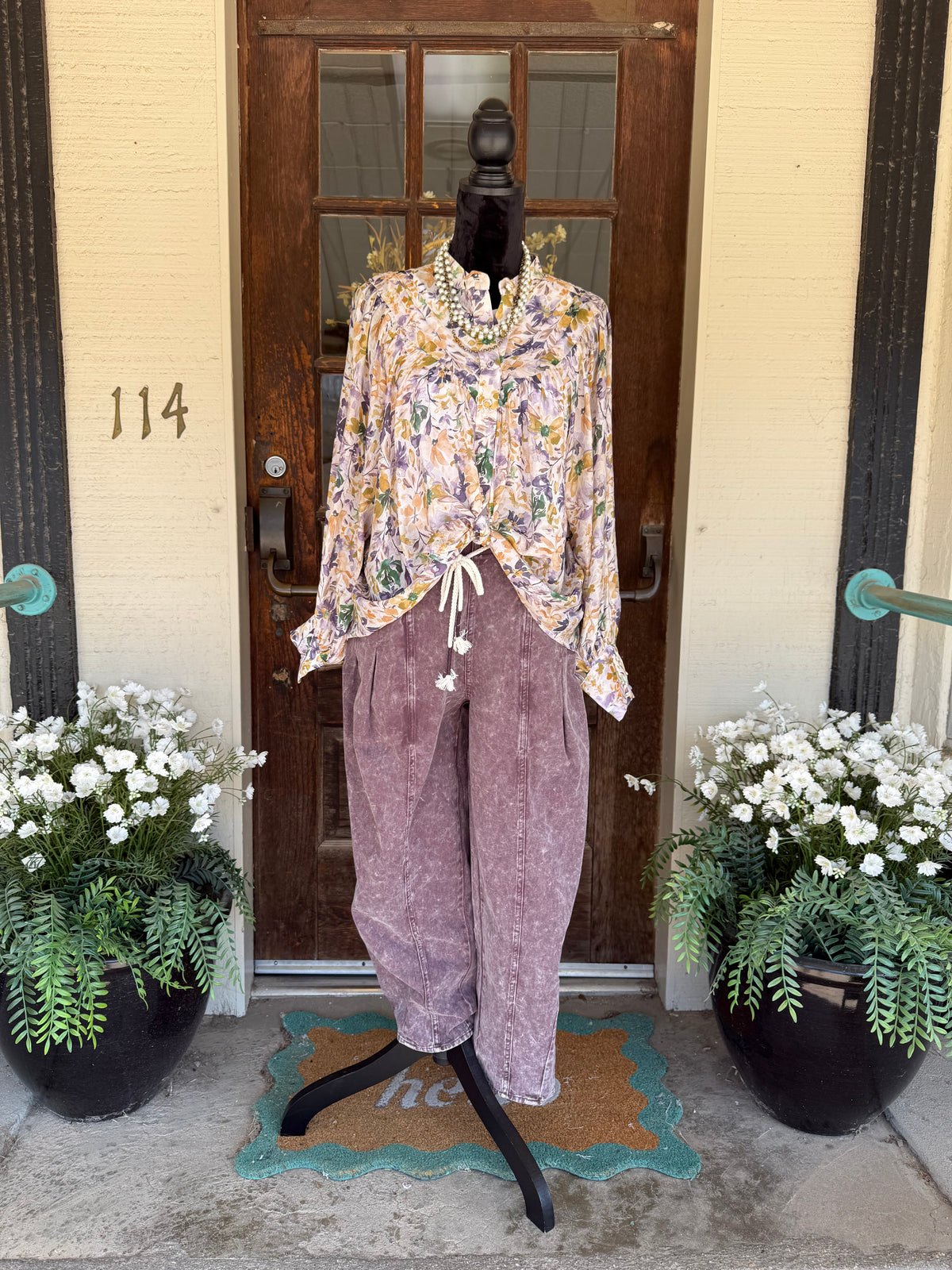 Plum Dust Barrel Pants