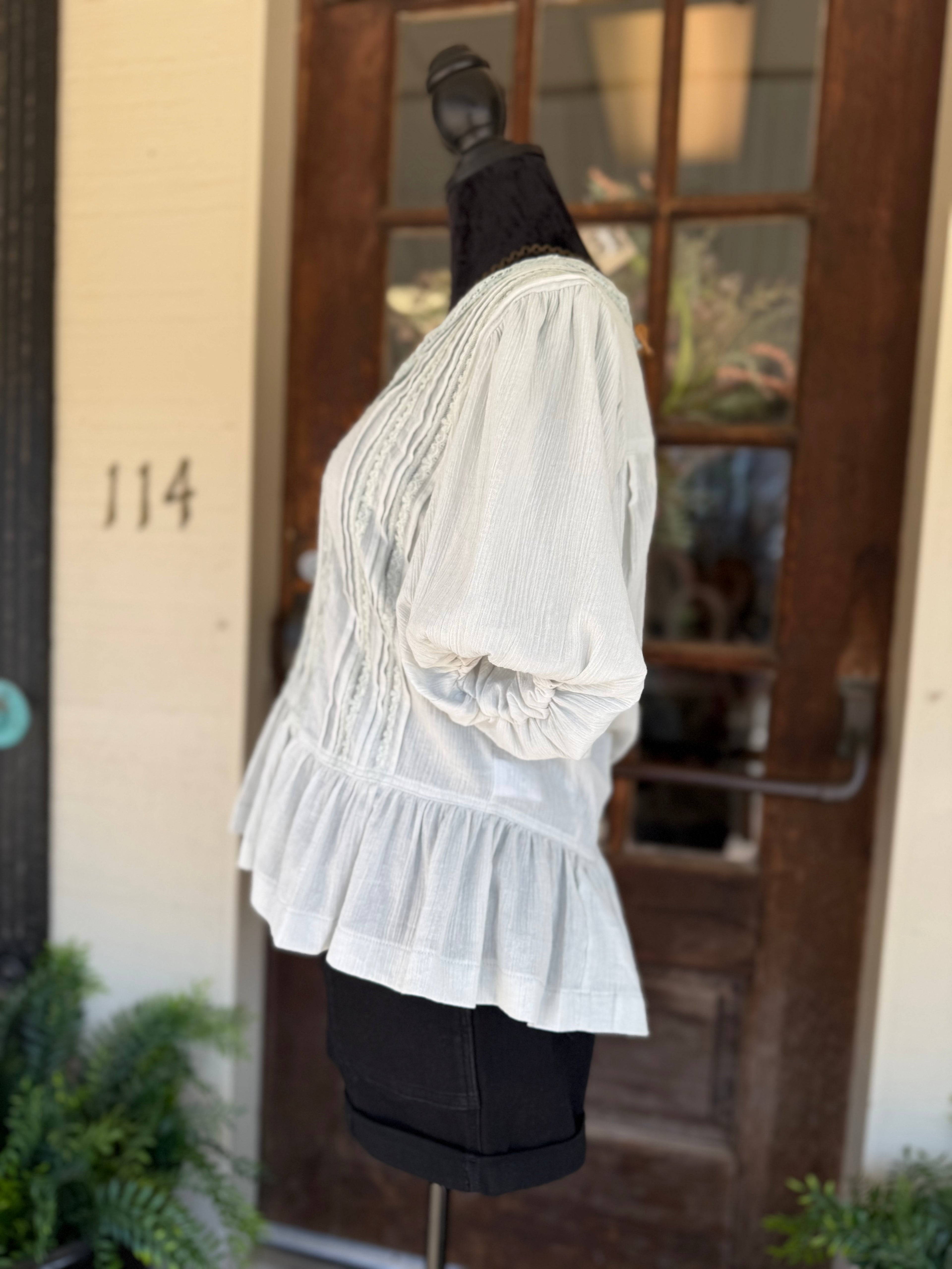 Prairie Sky Peplum Blouse