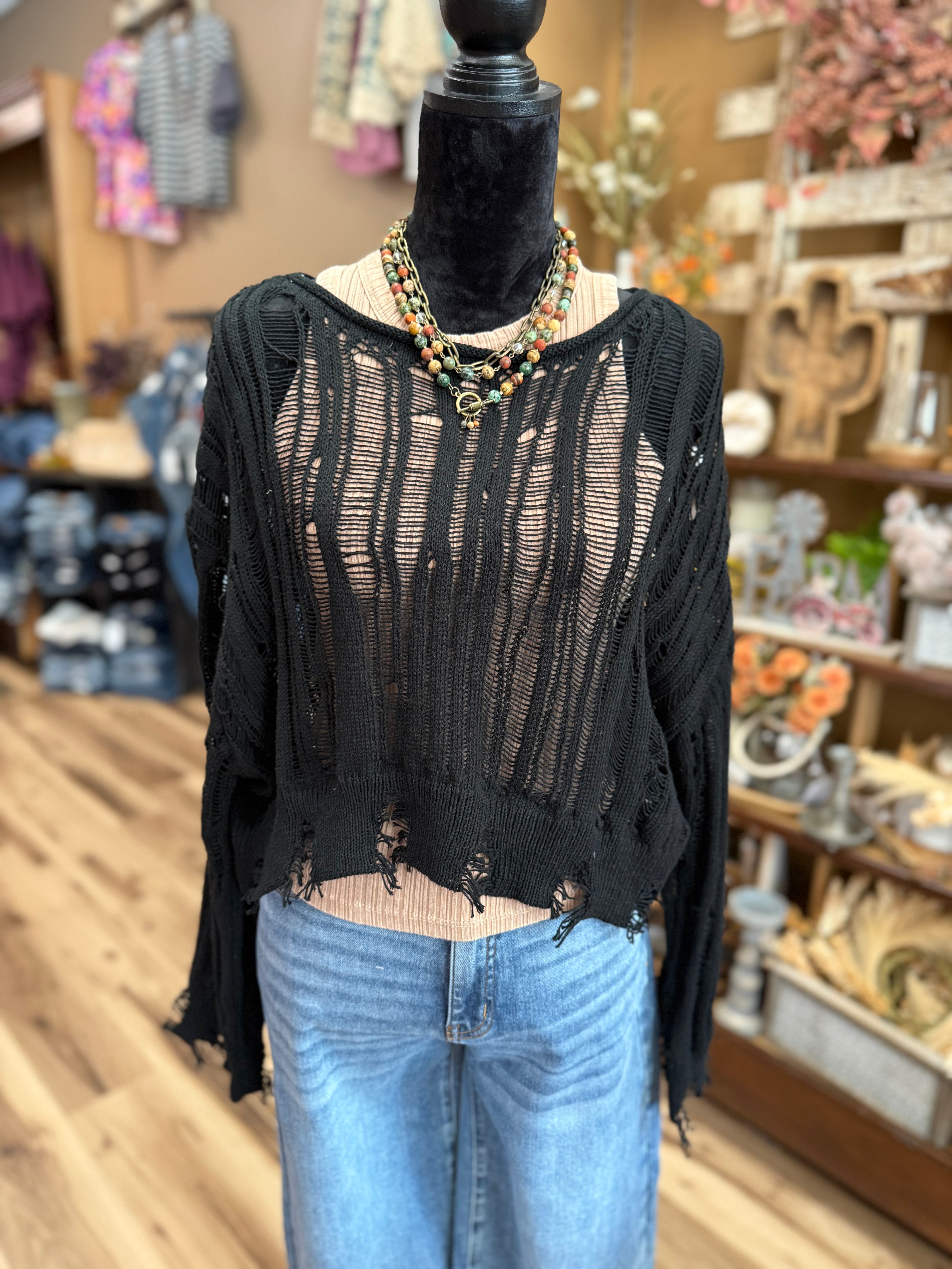 Black Ember Knit Sweater