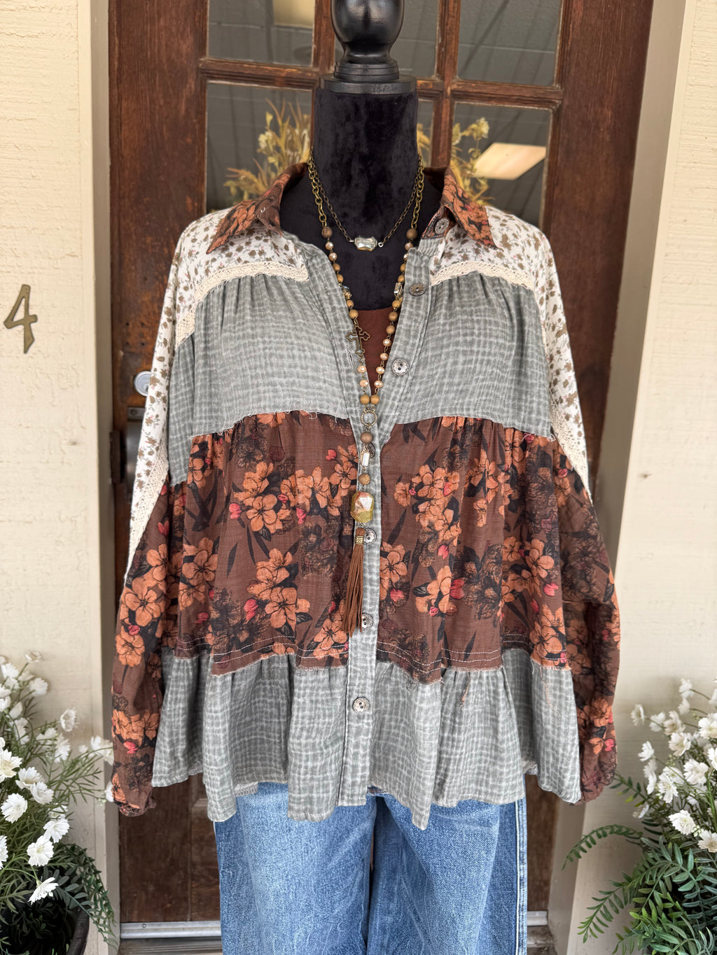 Autumn Story Patchwork Blouse