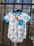 Teal Desert Cowboy Romper