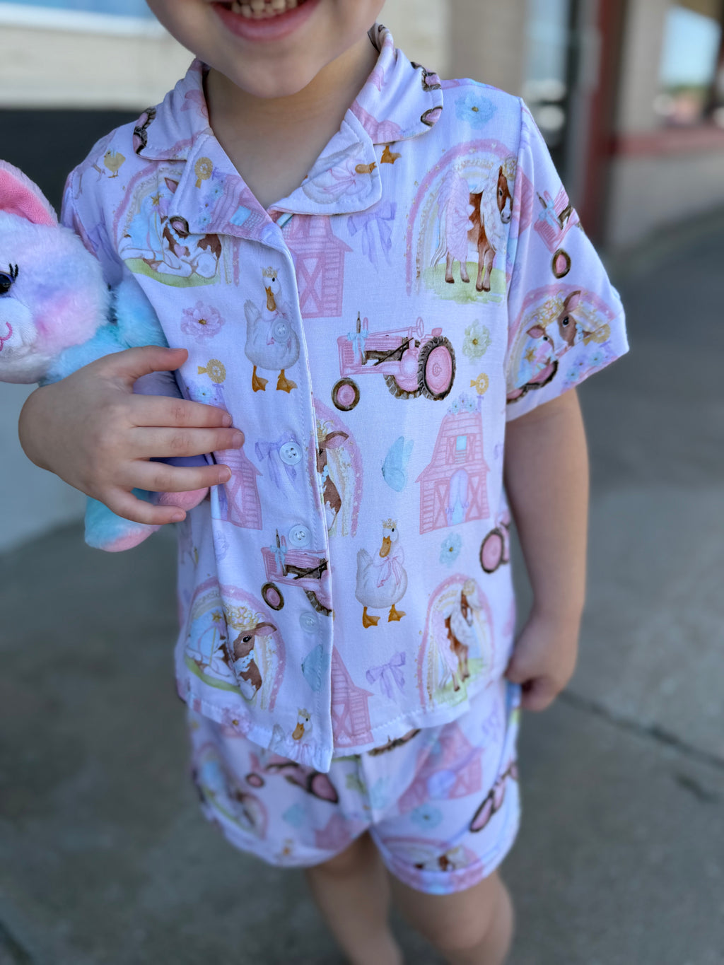 Royal Barnyard Bamboo Button-up Short Set