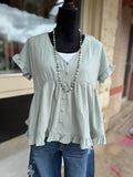 Sage Breeze Babydoll Top