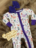 Plum Feather Floral Zippy