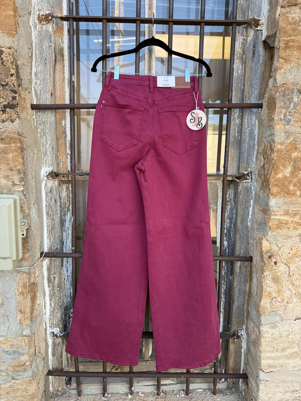 Judy Blue Boysenberry Retro Wave Wide Leg