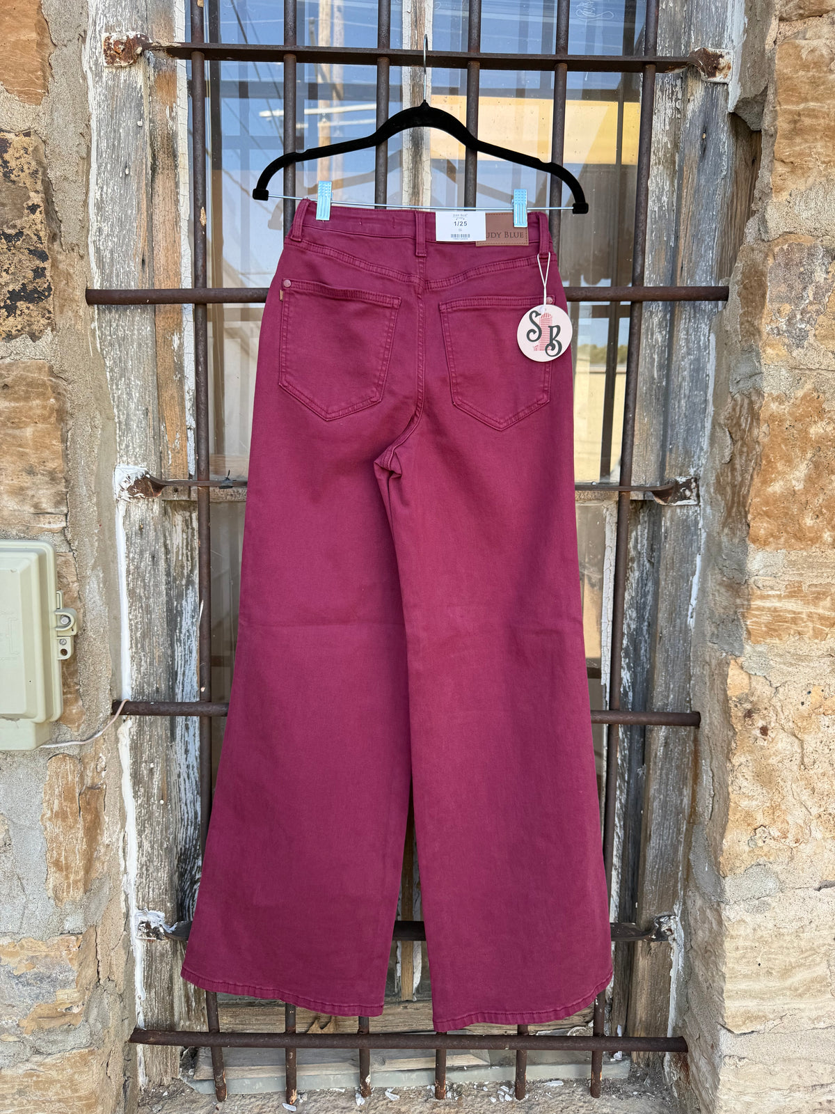 Judy Blue Boysenberry Retro Wave Wide Leg