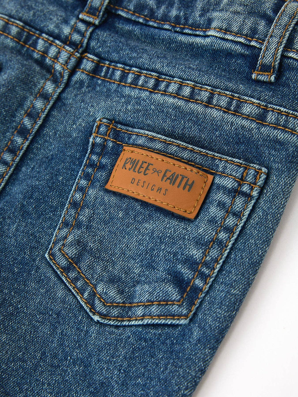 Girls Pumpkin Embroidered Flare Jeans