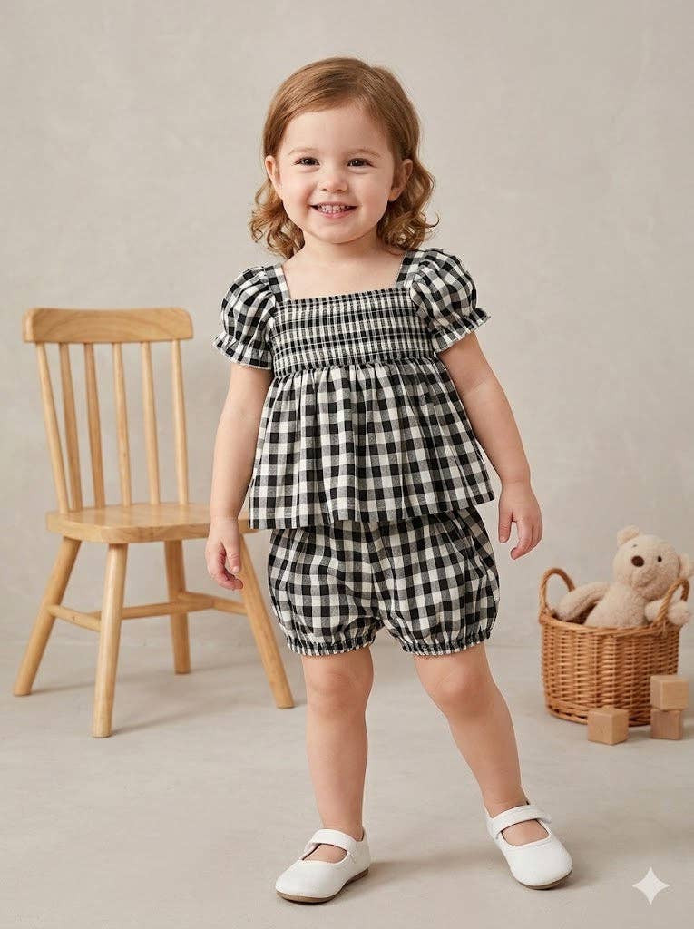 Porch Swing Gingham Bloomer Set