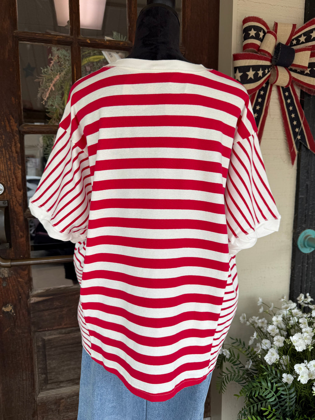 Red Stripe Freedom Top