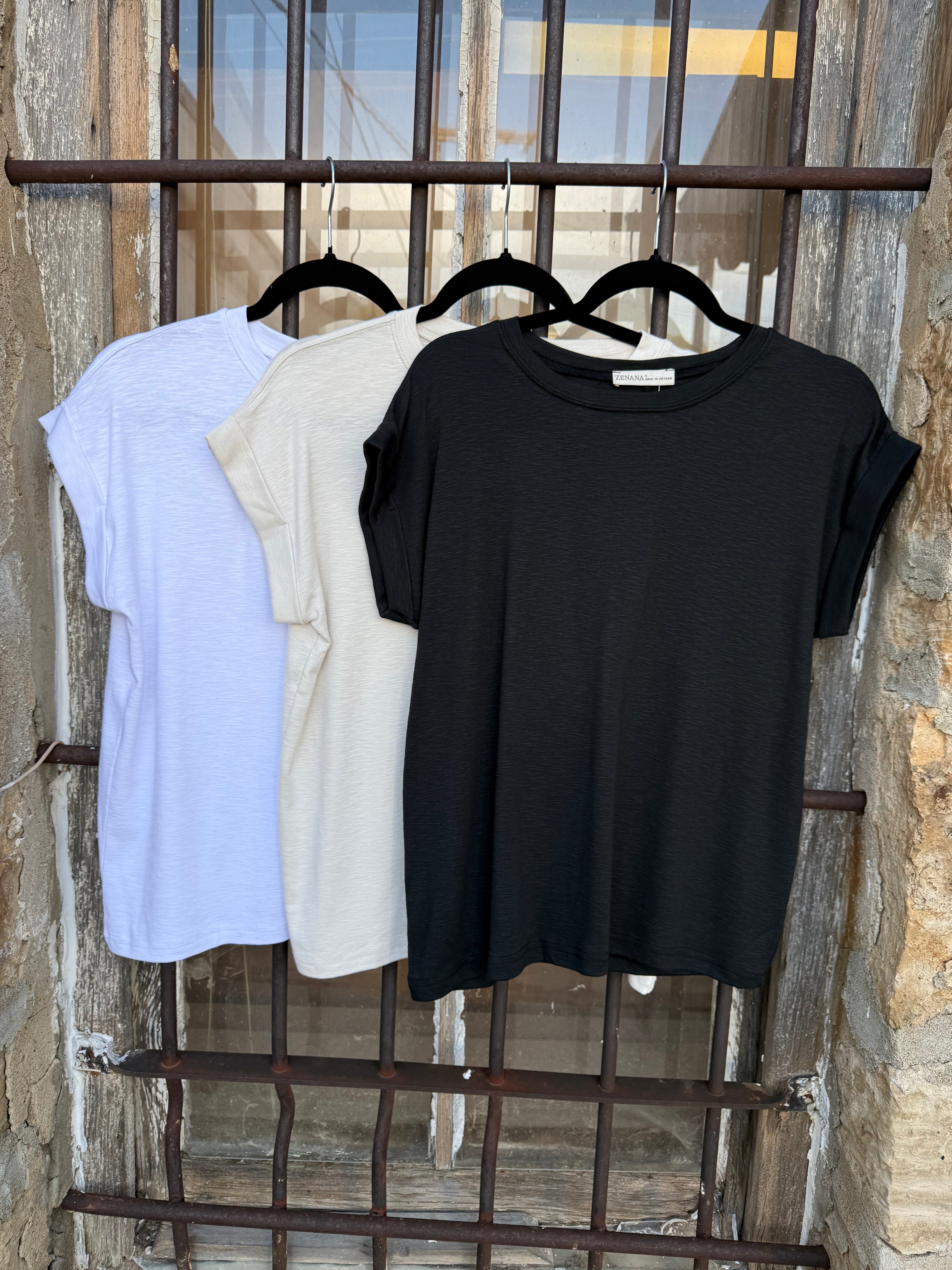 Rolled Sleeve Tee (choose your color)