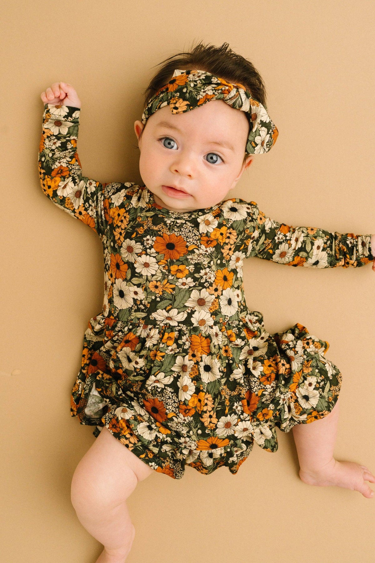Rustic Blooms Long Sleeve Bodysuit Bamboo Dress