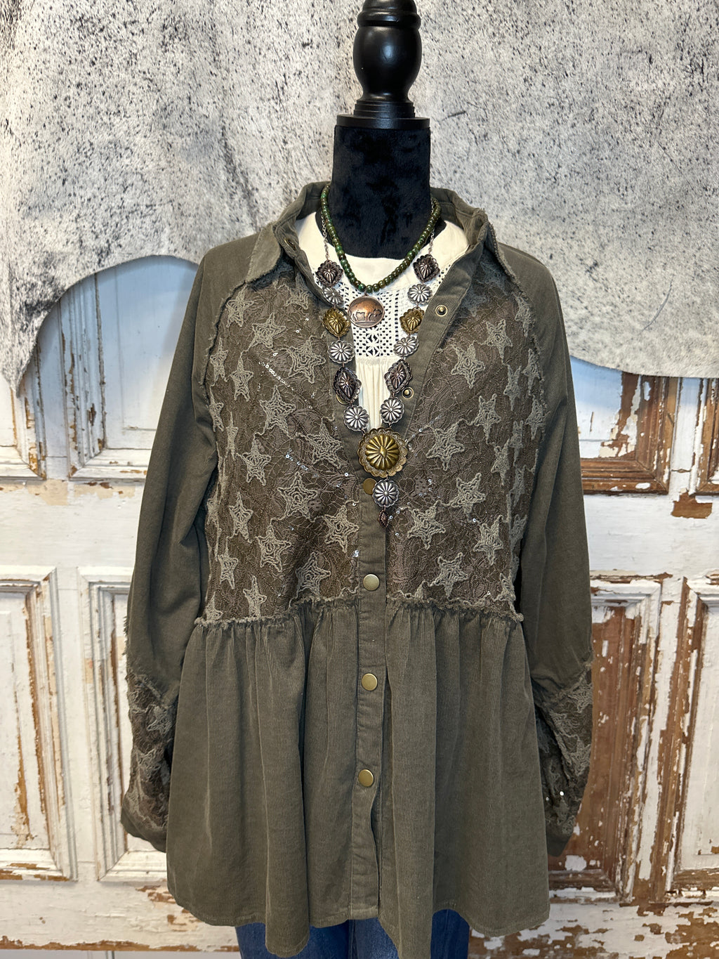 Ash Star Spankle Baby Doll Button Top