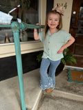 Girls Little Sage Twist Top