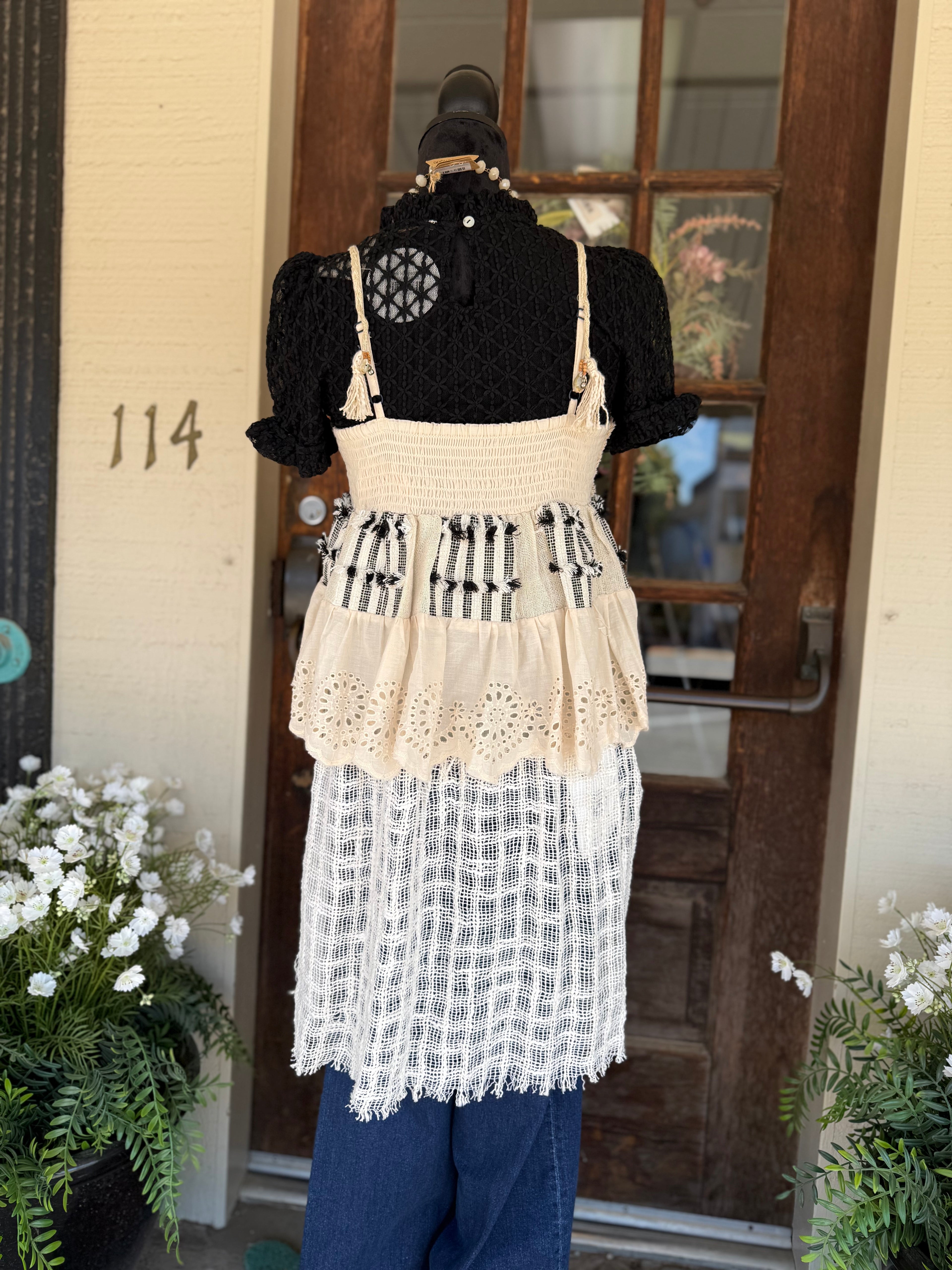 Boho Fringe Prairie Top
