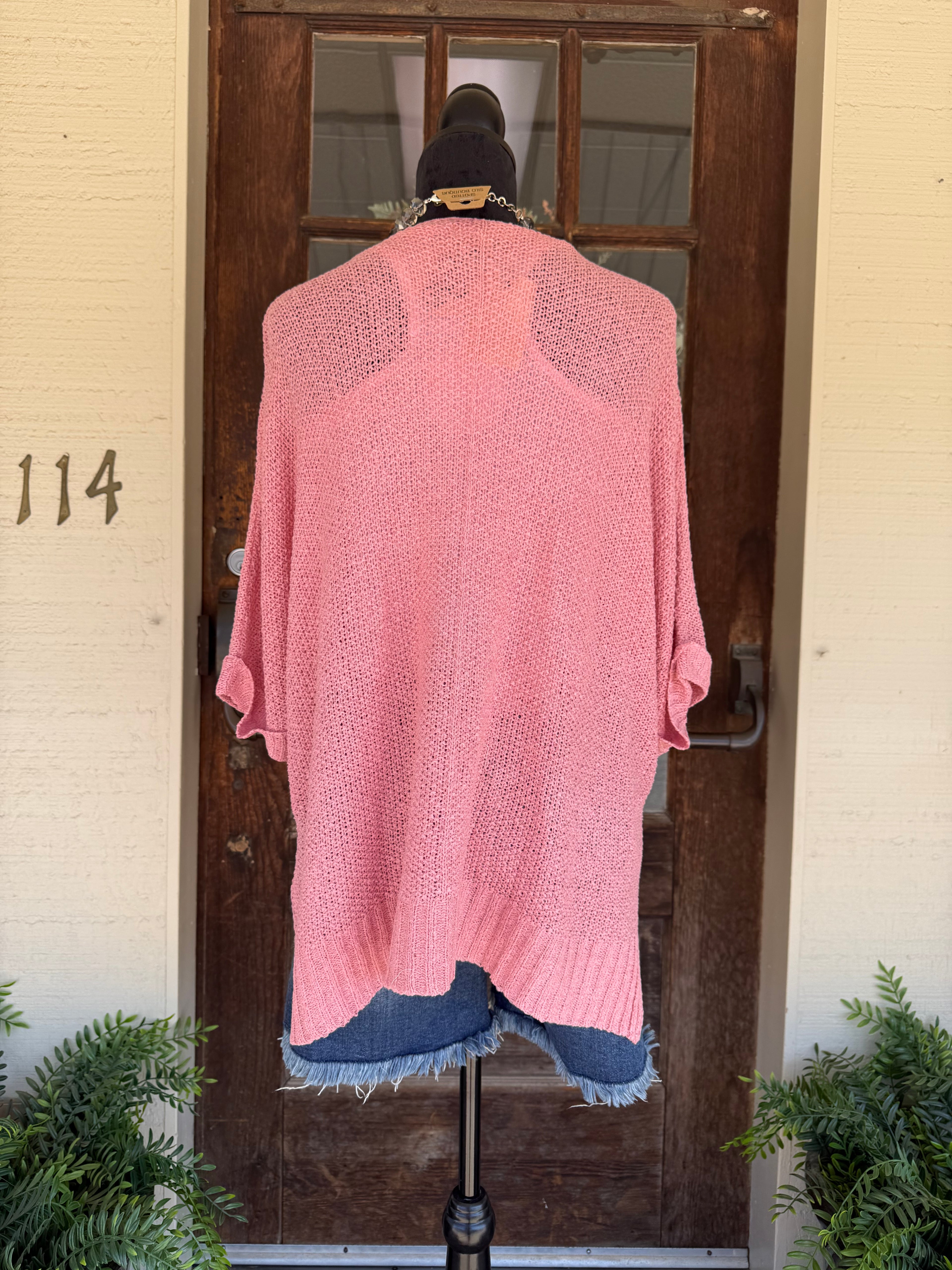 Blush Breeze Sheer Knit Sweater