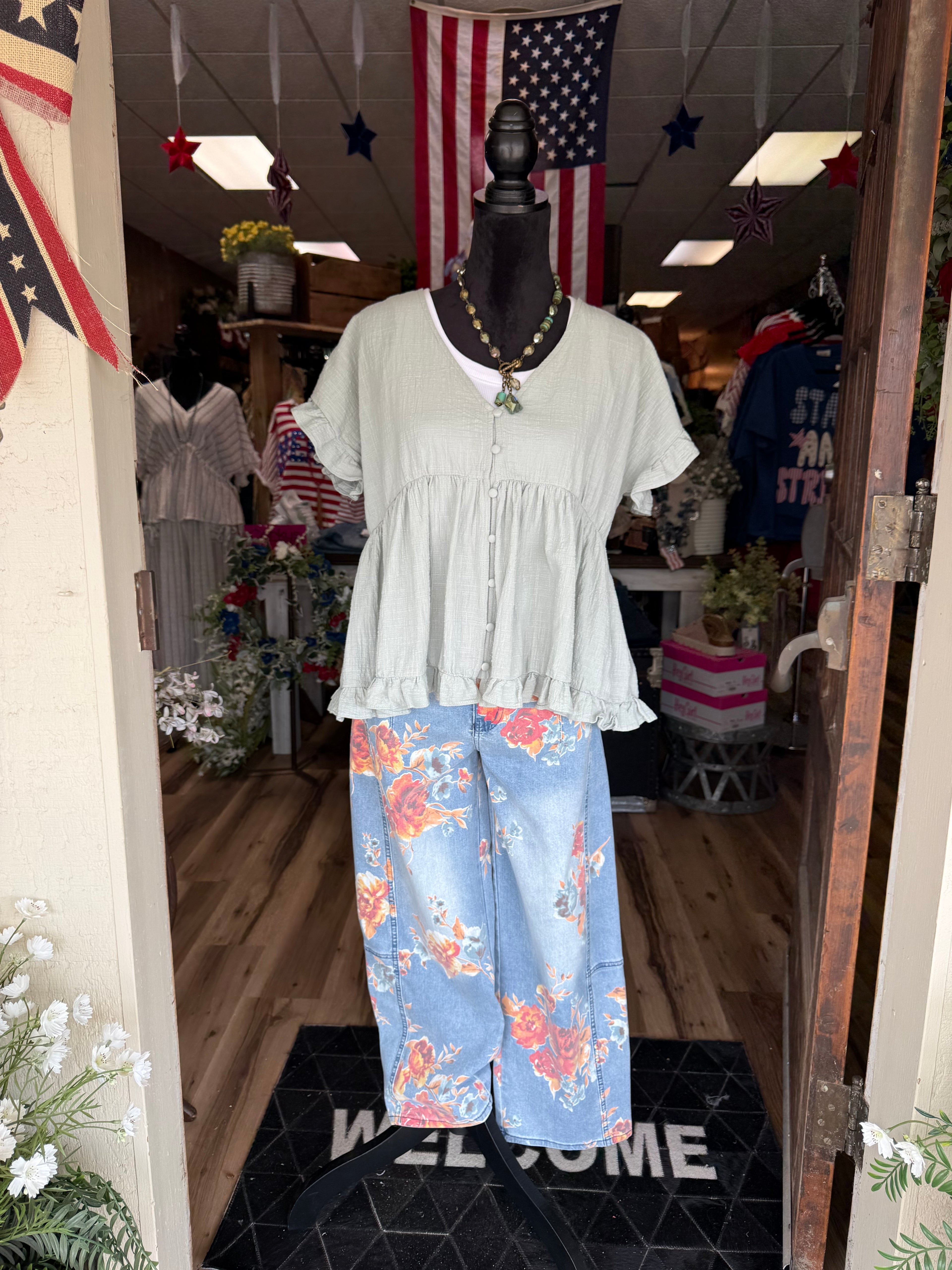 Sunset Bloom Barrel Pants