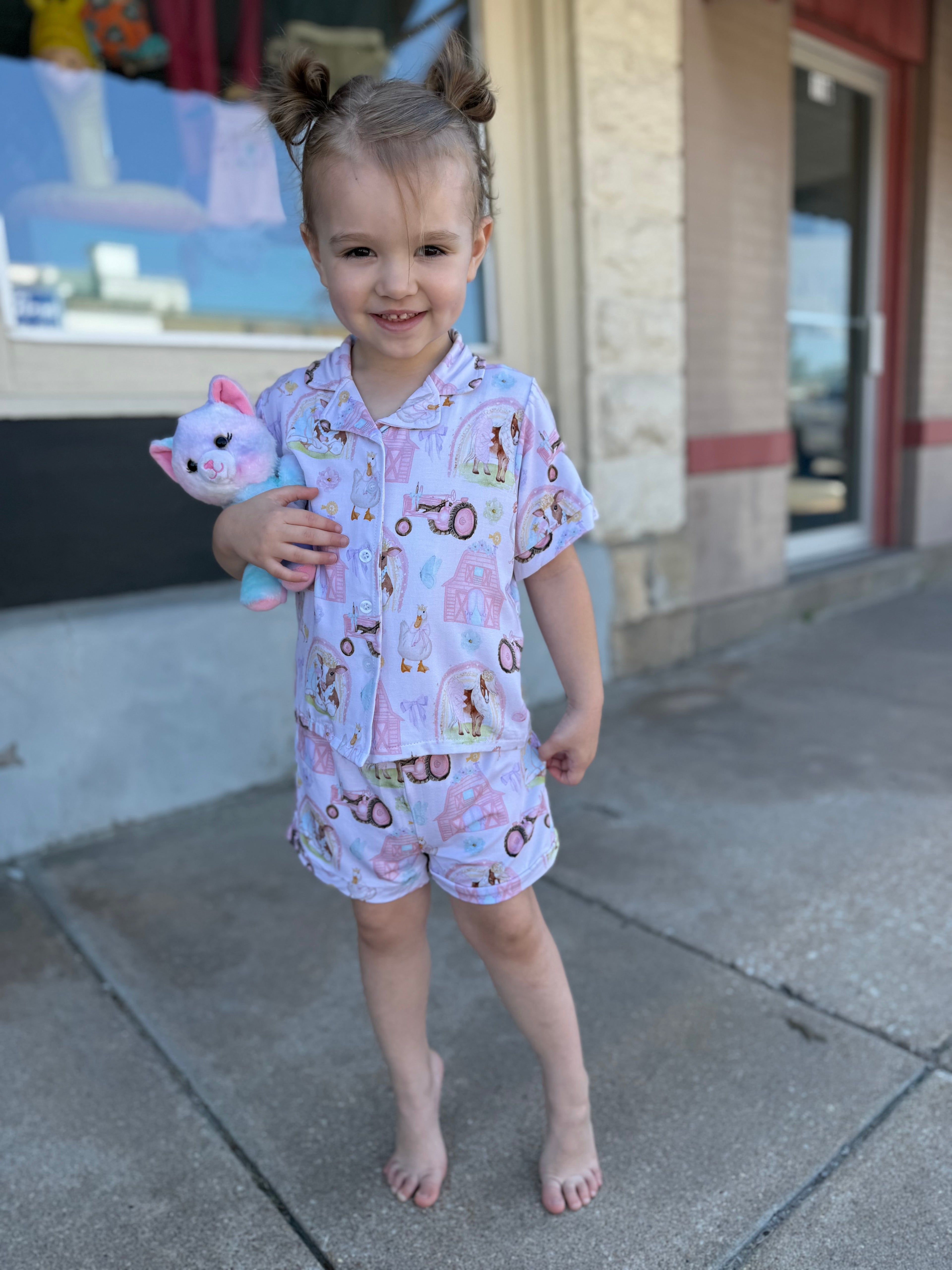 Royal Barnyard Bamboo Button-up Short Set