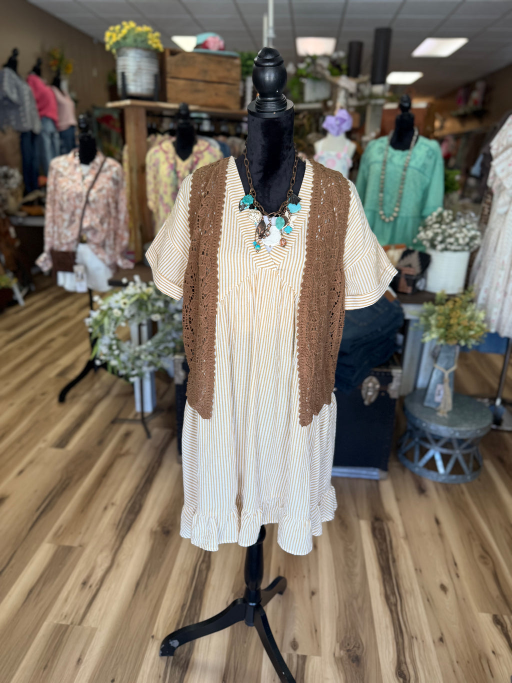 Mocha Meadow Crochet Vest