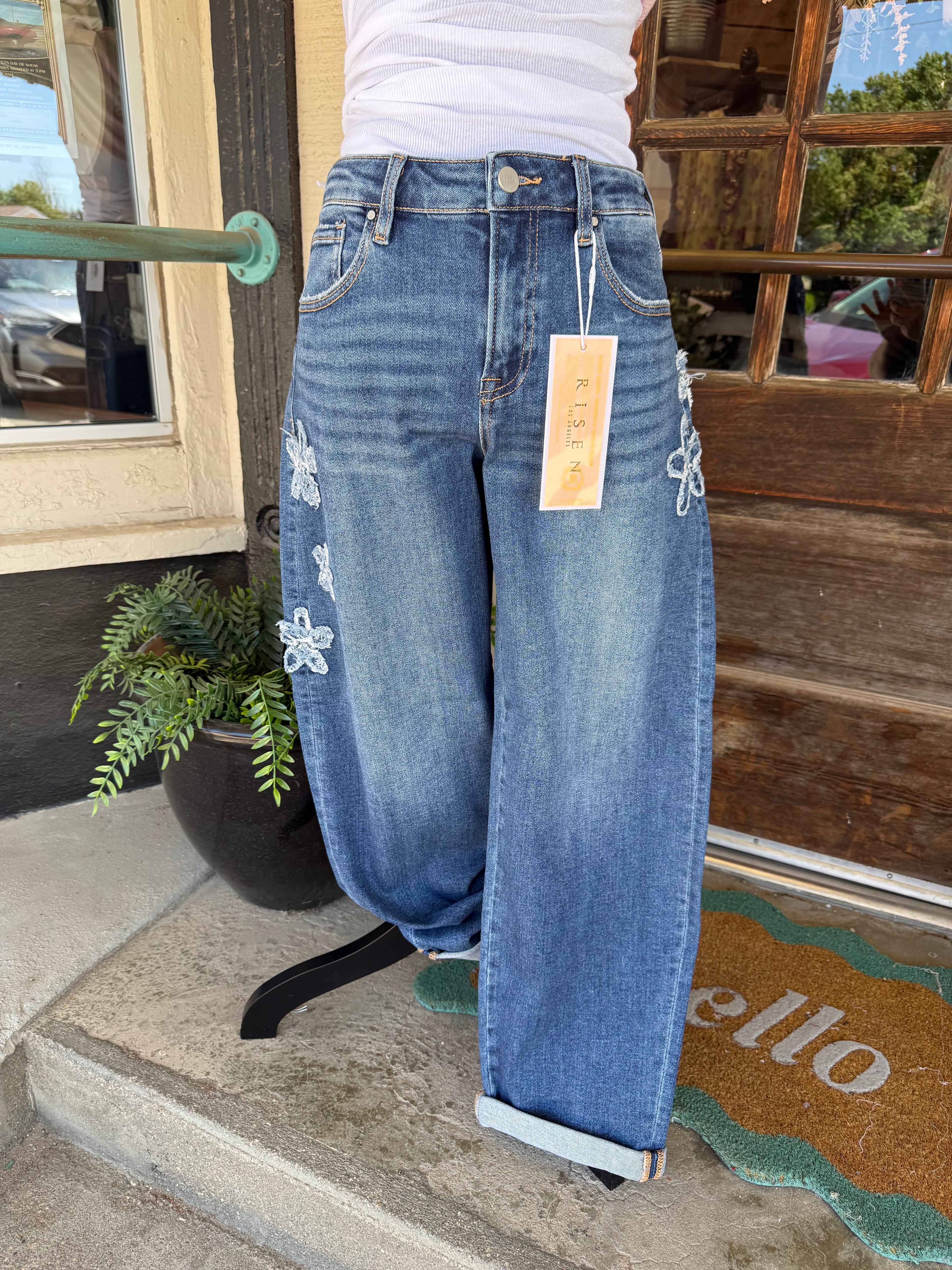 Risen Bloom Barrel Jean