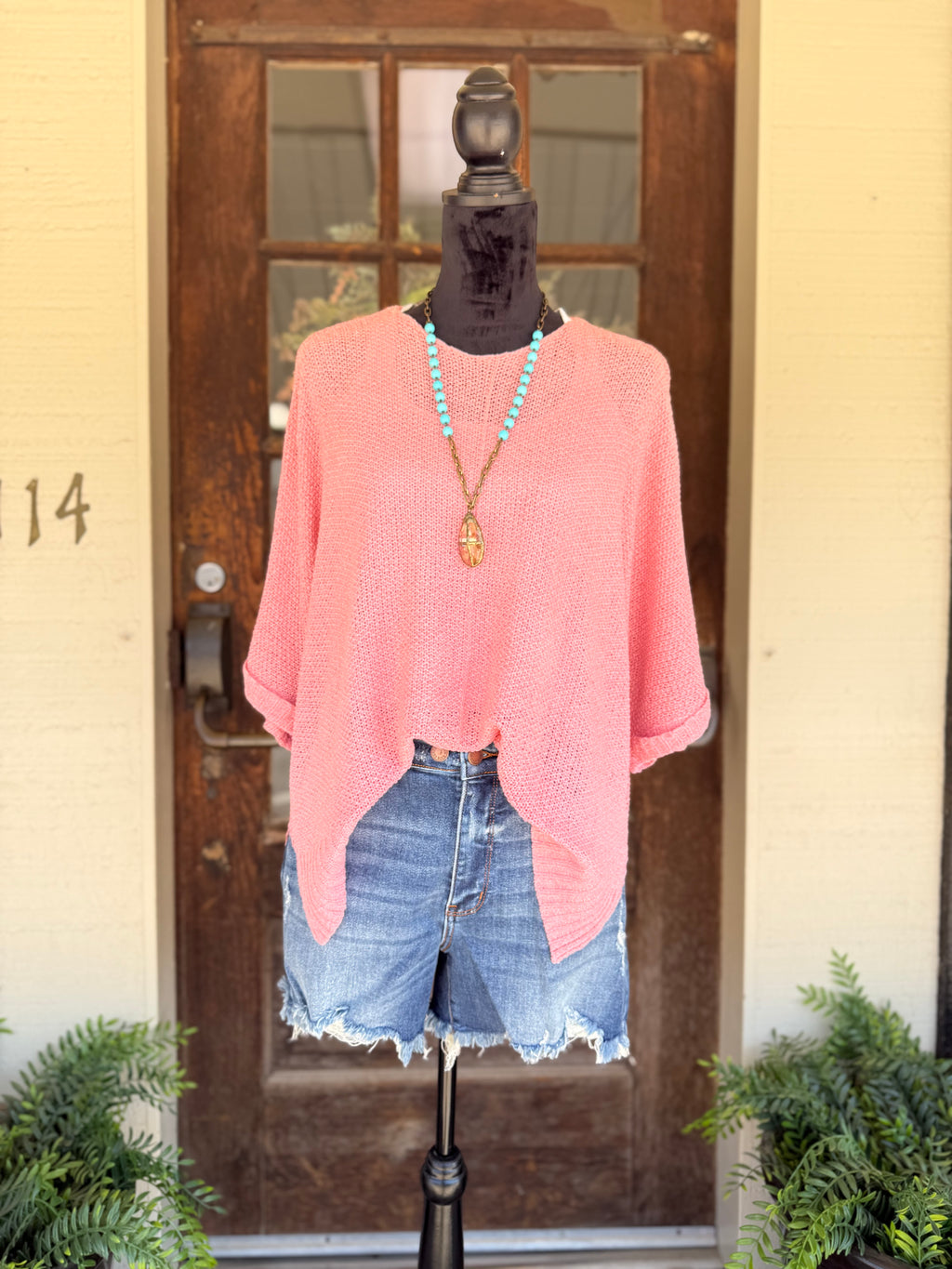 Blush Breeze Sheer Knit Sweater