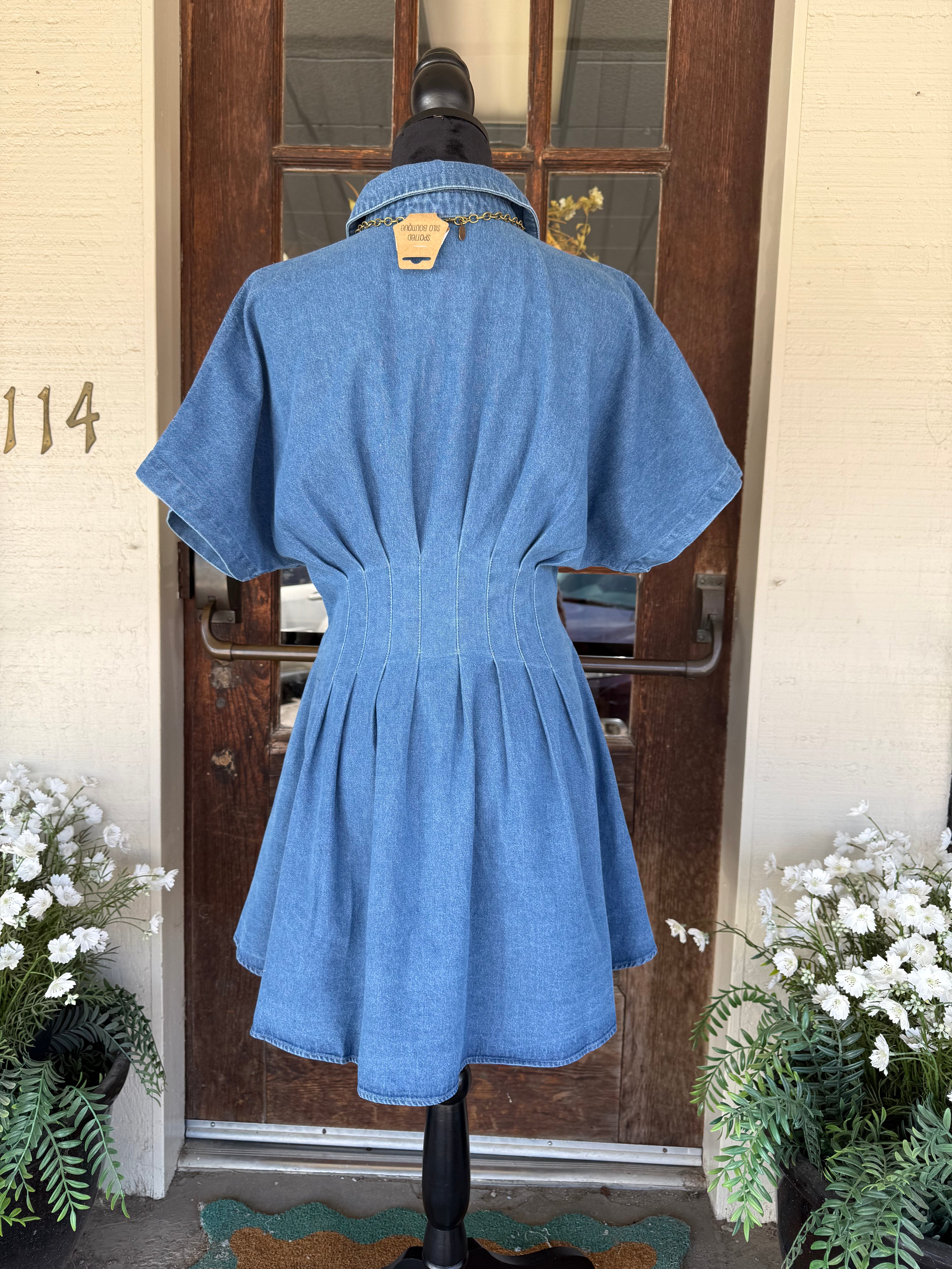 Denim Darling Pleated Dress