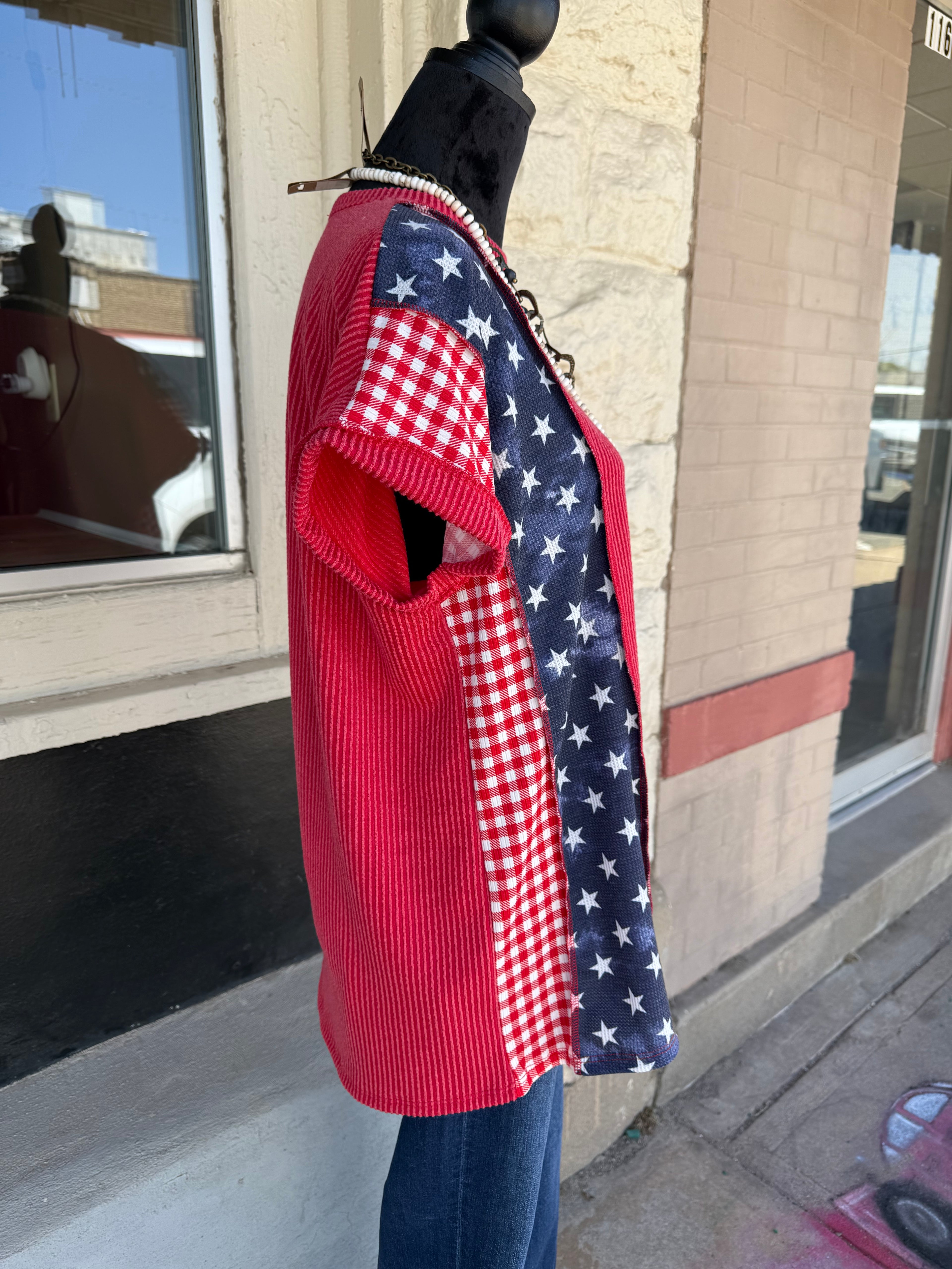 Stars & Checks Knit Top