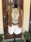 Mocha Meadow Crochet Vest