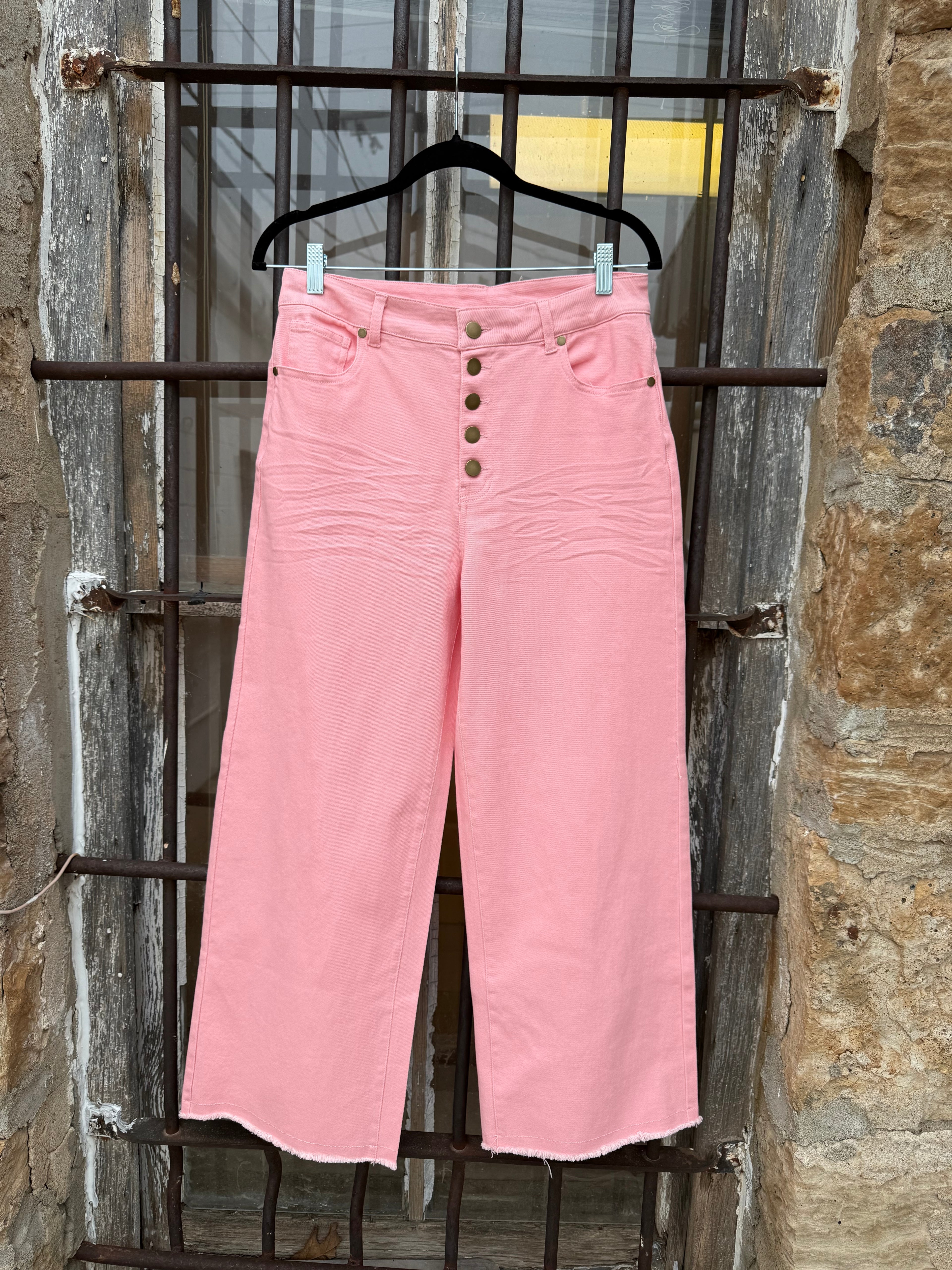 Sweet Peony Button Pants