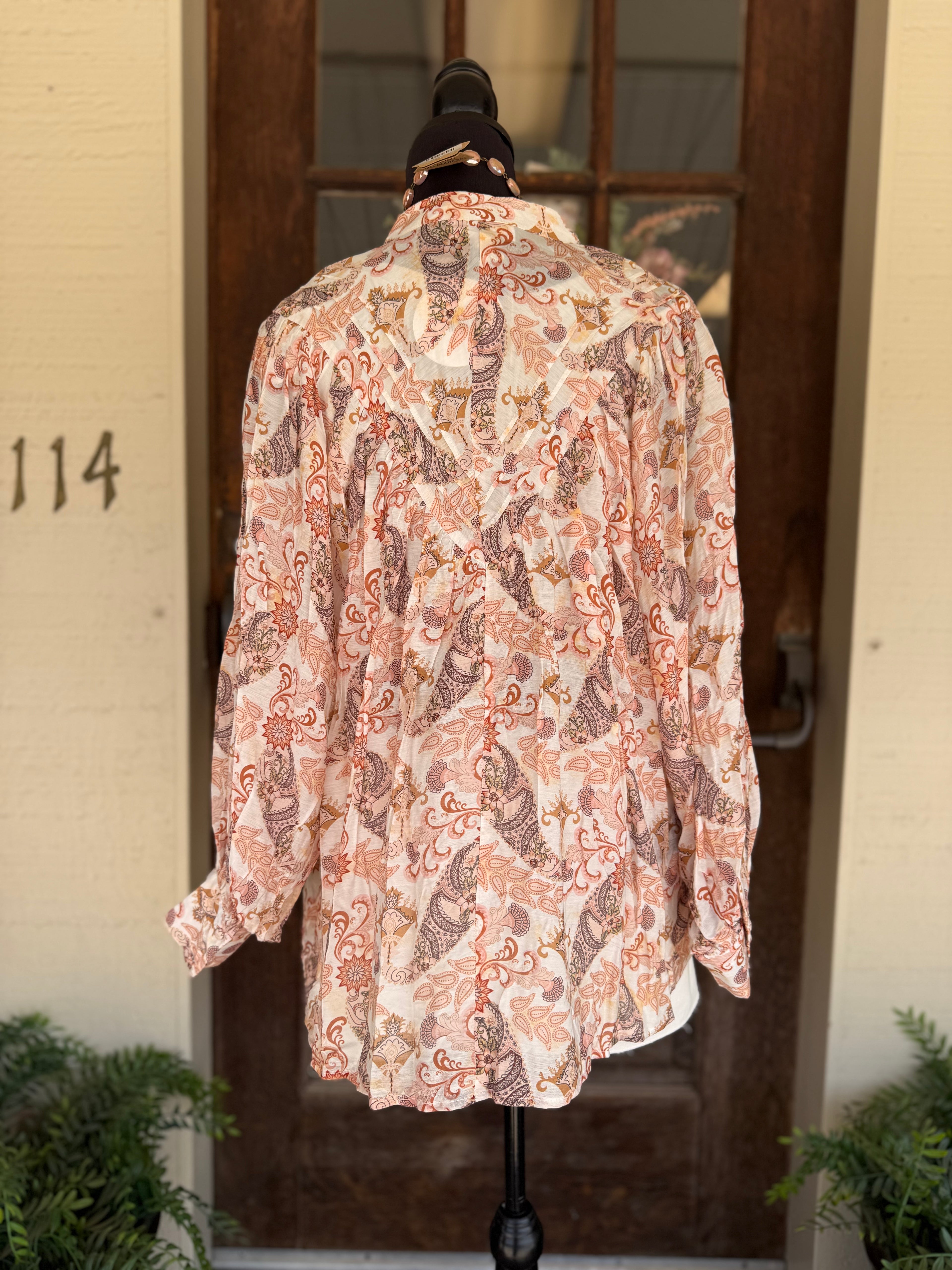 Warm Sky Paisley Top