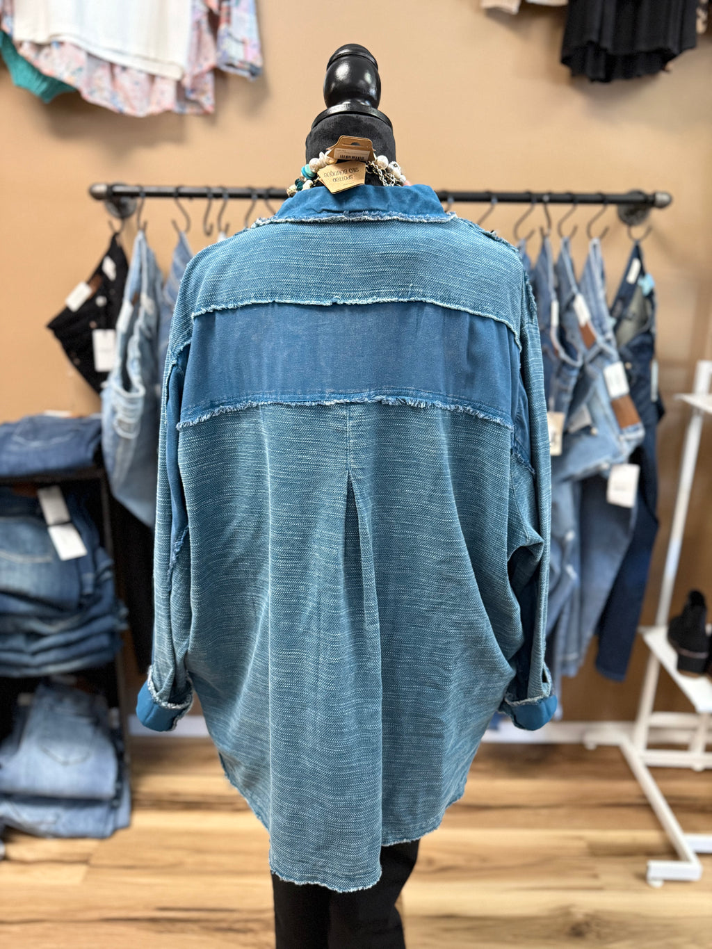 Teal Drift Button-Up