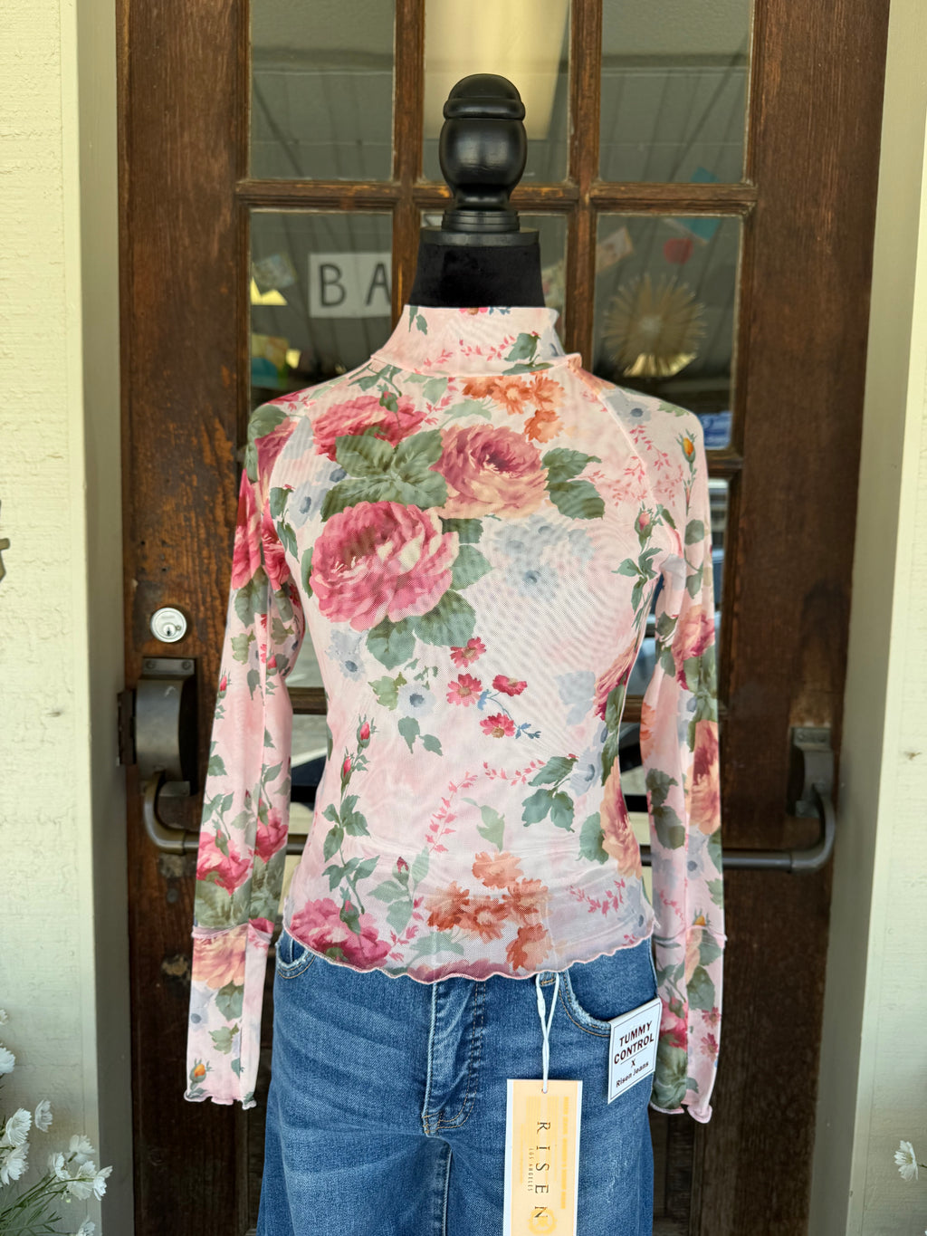 Autumn Bloom Mesh Top