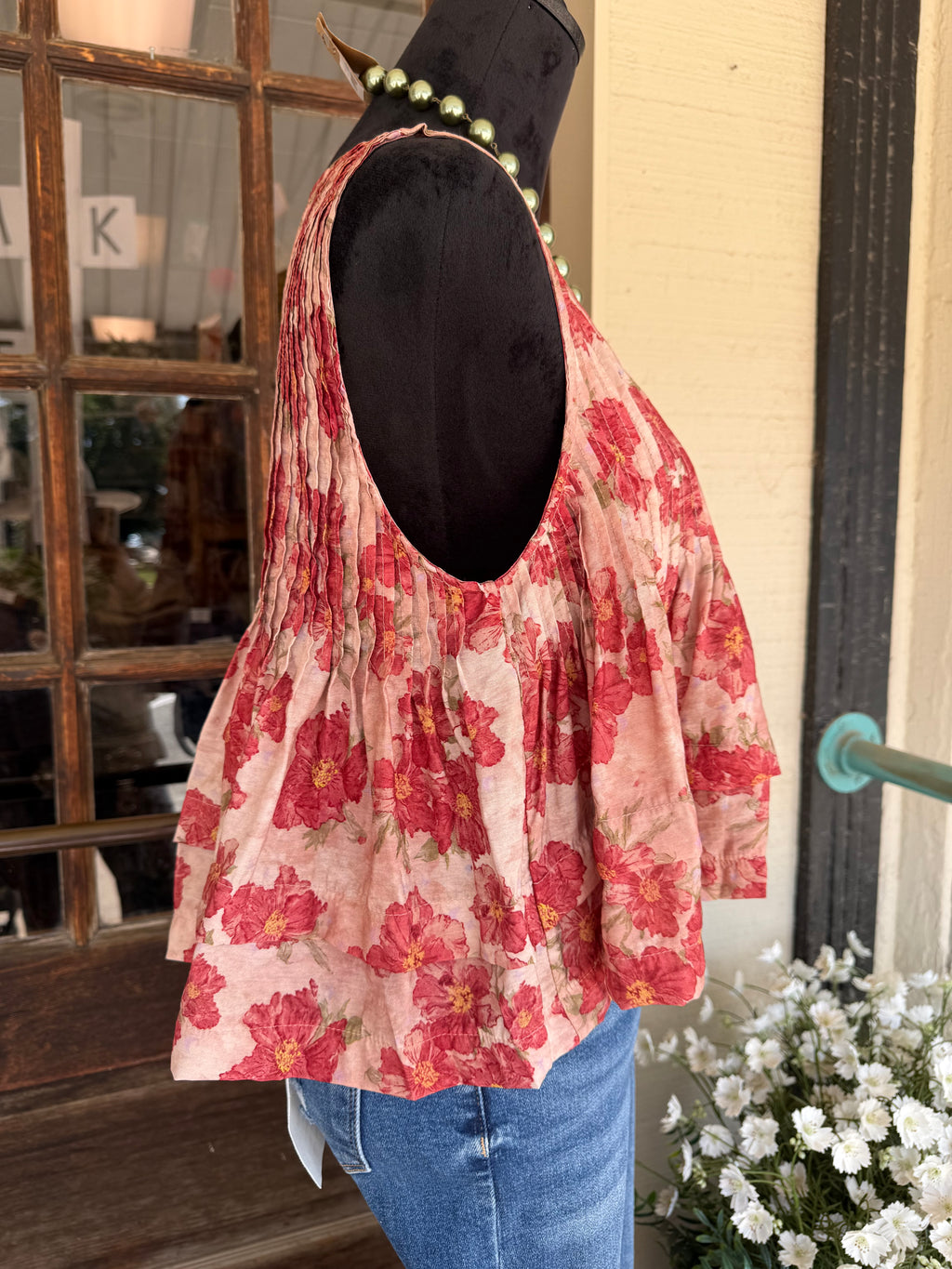 Blush Garden Pintuck Top