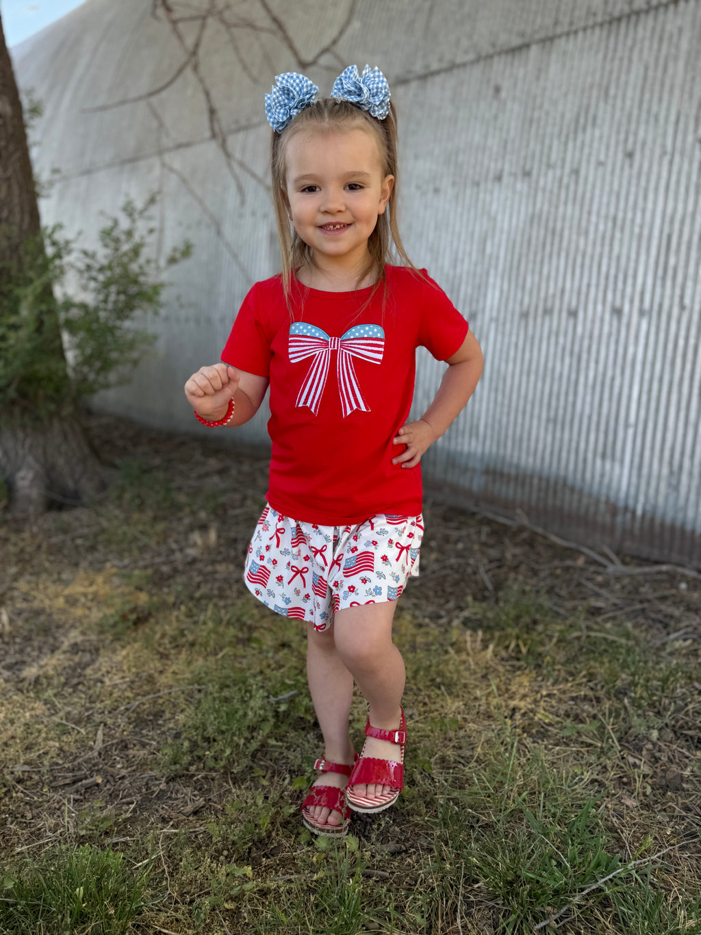 Little Miss Bows & Stripes Set