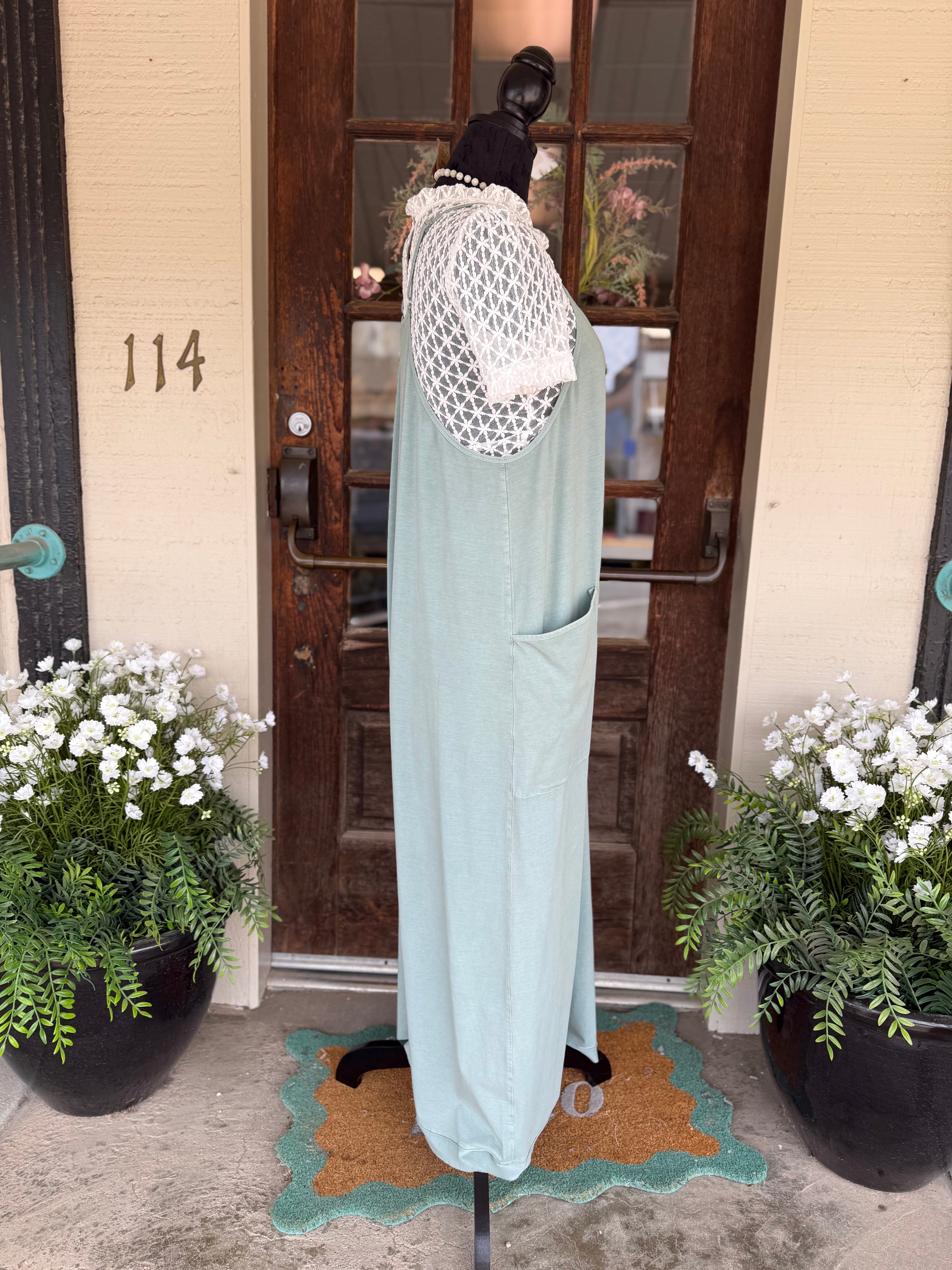 Dusty Blue No Plans Needed Jumpsuit