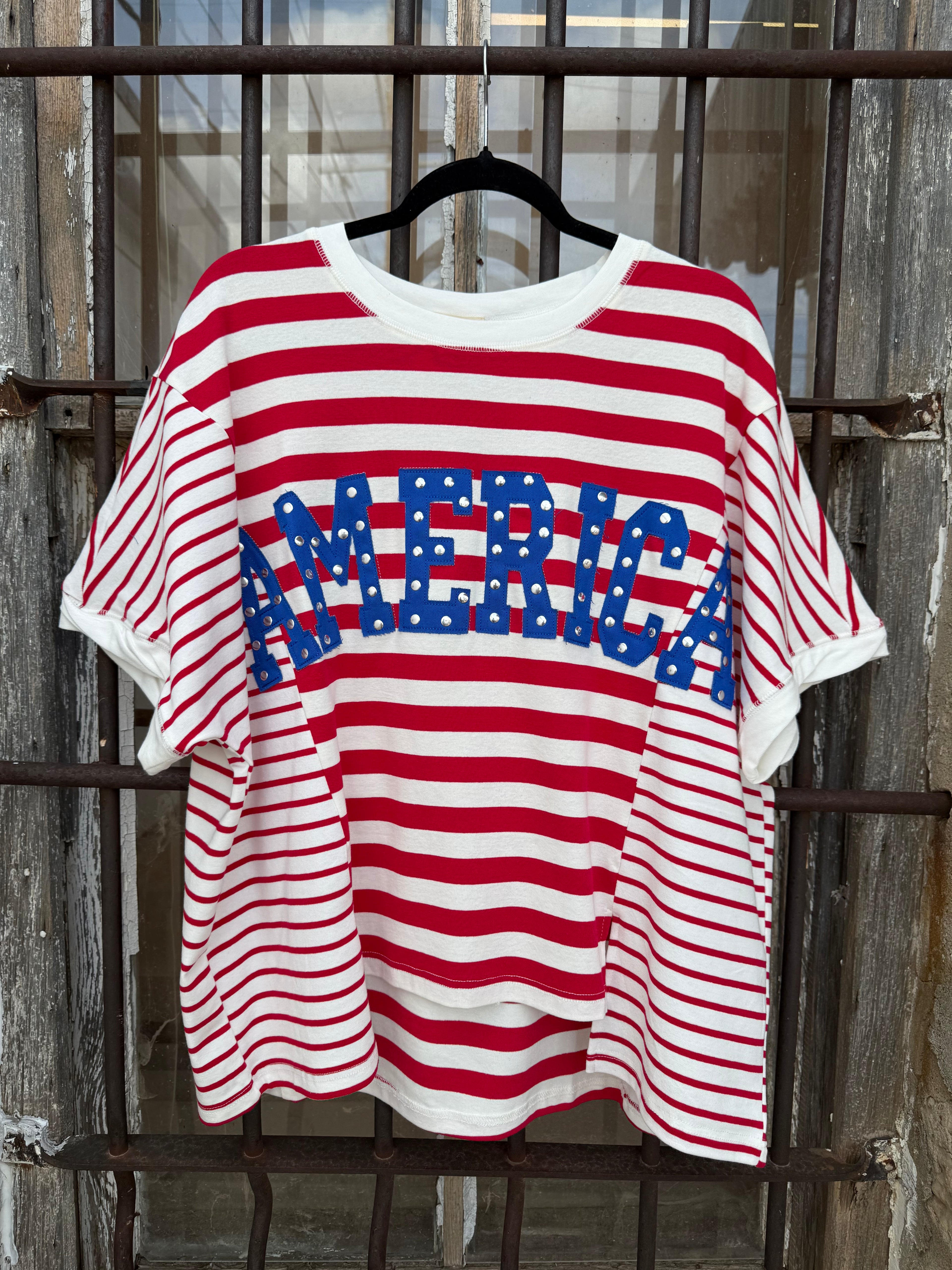 Red Stripe Freedom Top