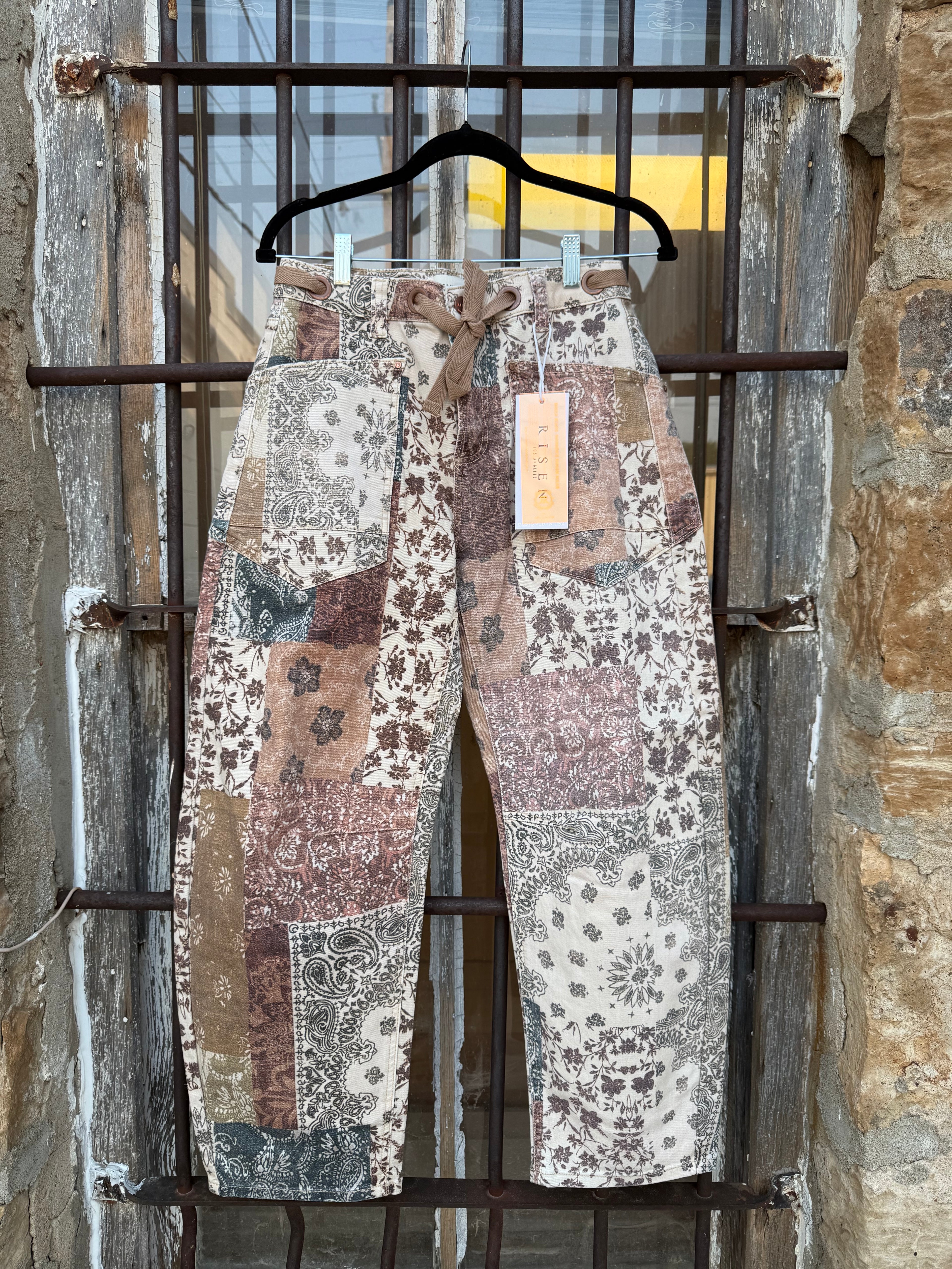 Risen Patchwork Perfection Barrel Jeans