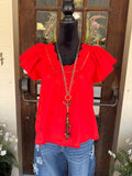 Scarlet Bloom Eyelet Blouse