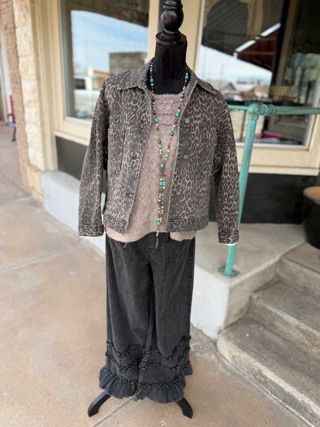 Leopard Denim Jacket