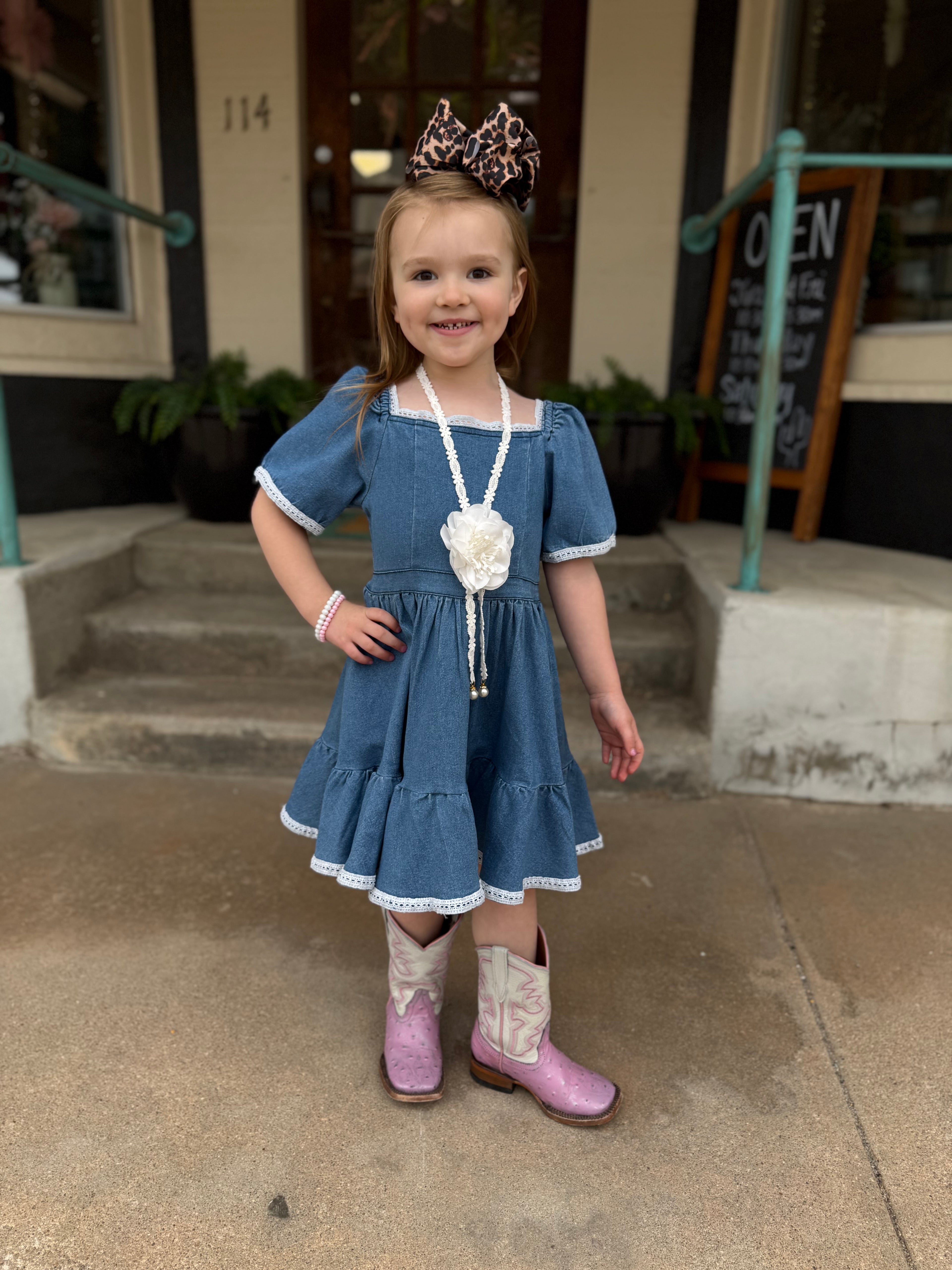 Little Bluebell Lace Twirl Dress