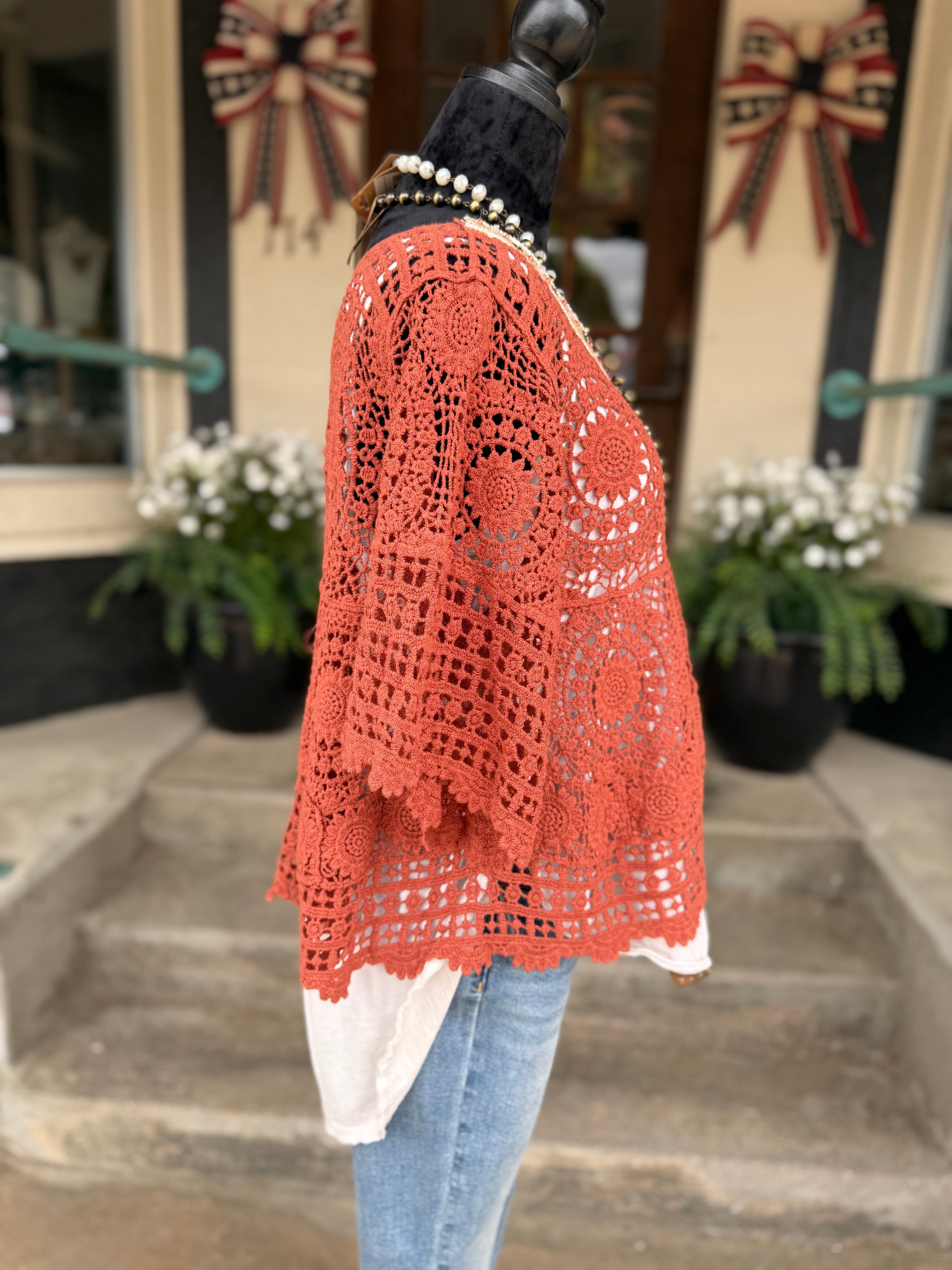Ginger Breeze Crochet Blouse